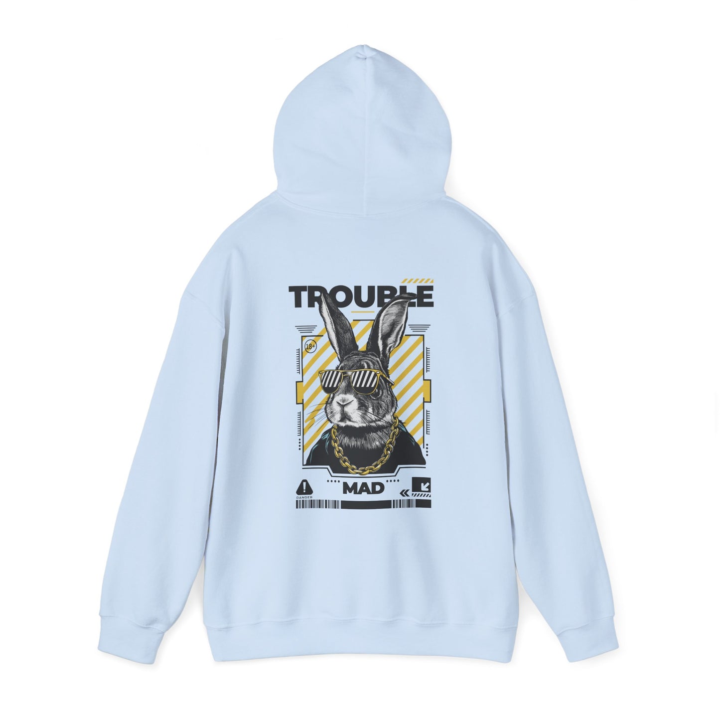 Unisex Heavy Blend™ Hooded Sweatshirt - 'Trouble' Bunny Design