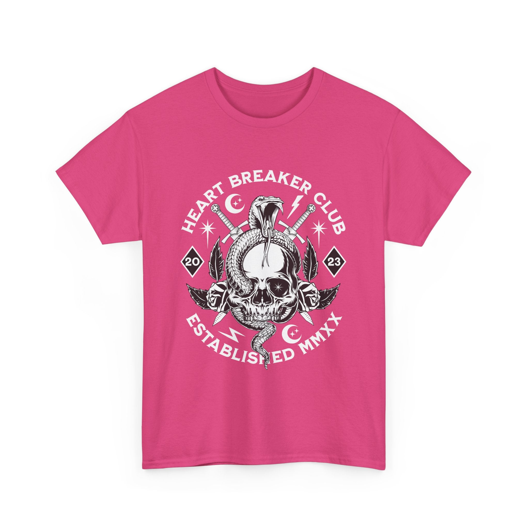 HEART BREAKER CLUB Skull Unisex Heavy Cotton Tee - Edgy Graphic T-Shirt for Casual Vibes