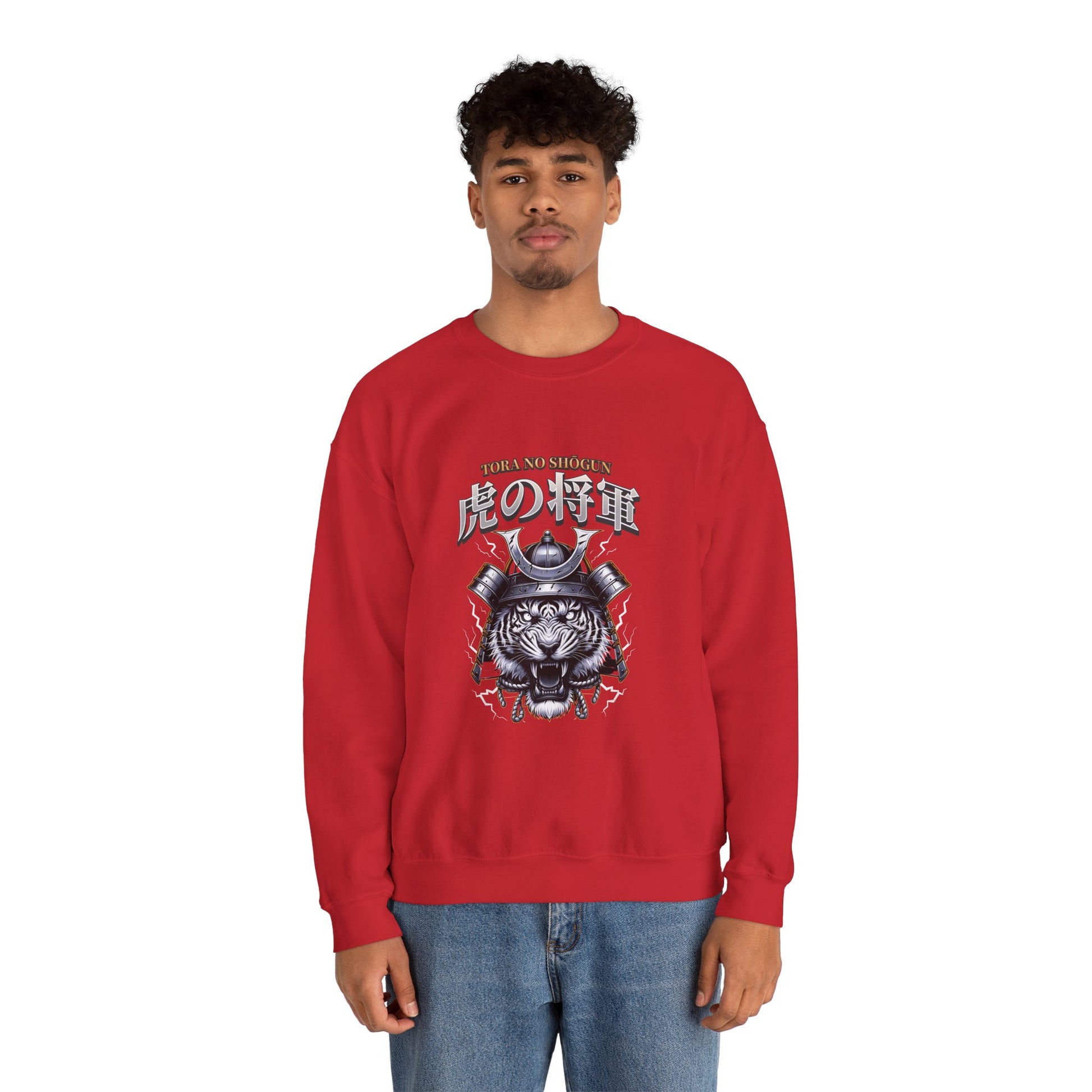 Fearless Samurai Tiger Unisex Crewneck Sweatshirt.