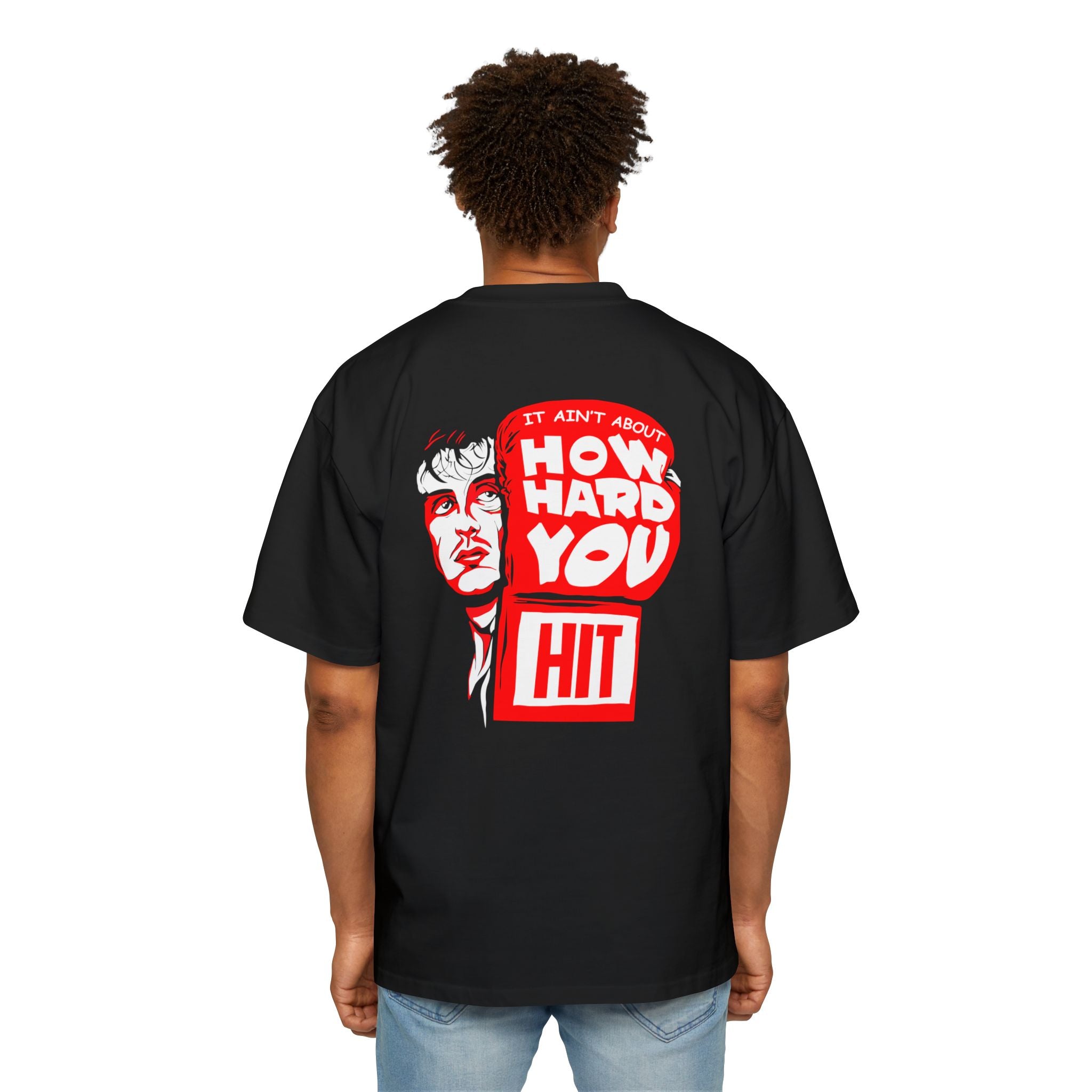 Men's Heavy Oversized Tee - Motivational Graphic Tee for Fitness Enthusiasts