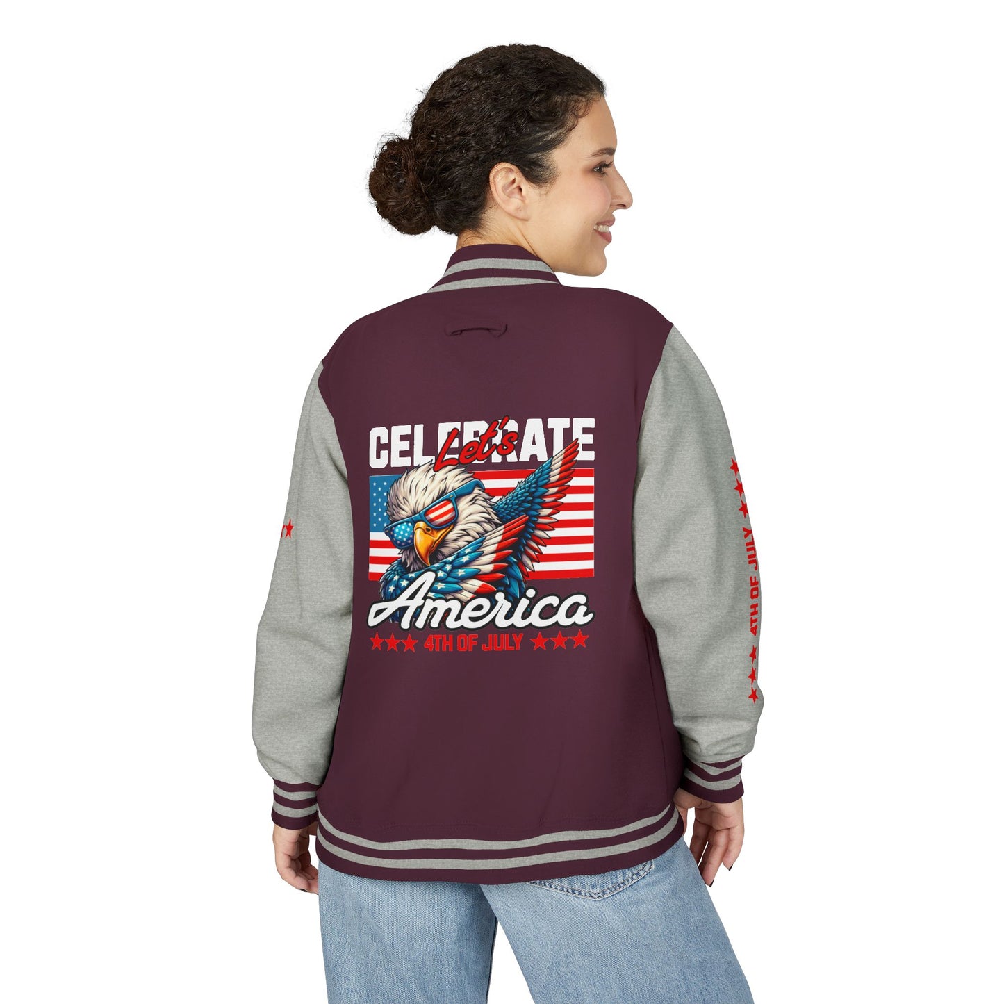 Unisex Heavyweight Letterman Jacket - Celebrate America 4th of July