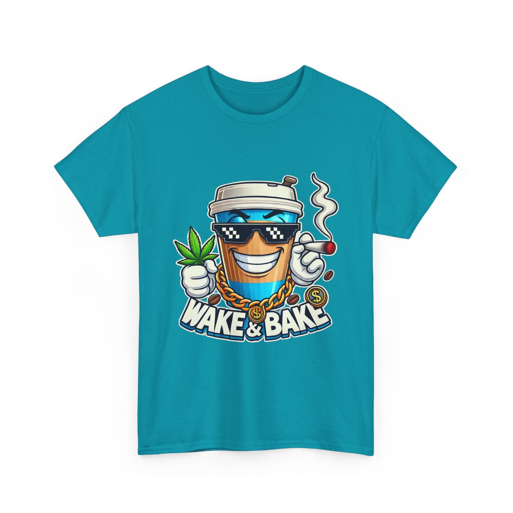 Wake & Bake Unisex Heavy Cotton Tee - Fun Cannabis Culture Shirt