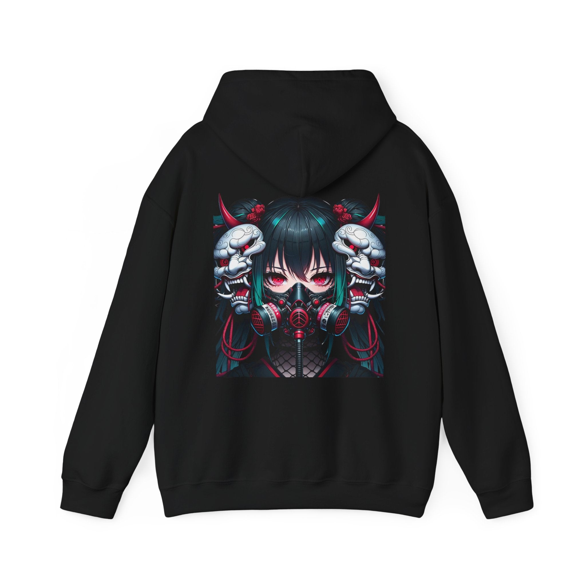 Anime Girl With Oni Mask Unisex Hoodie