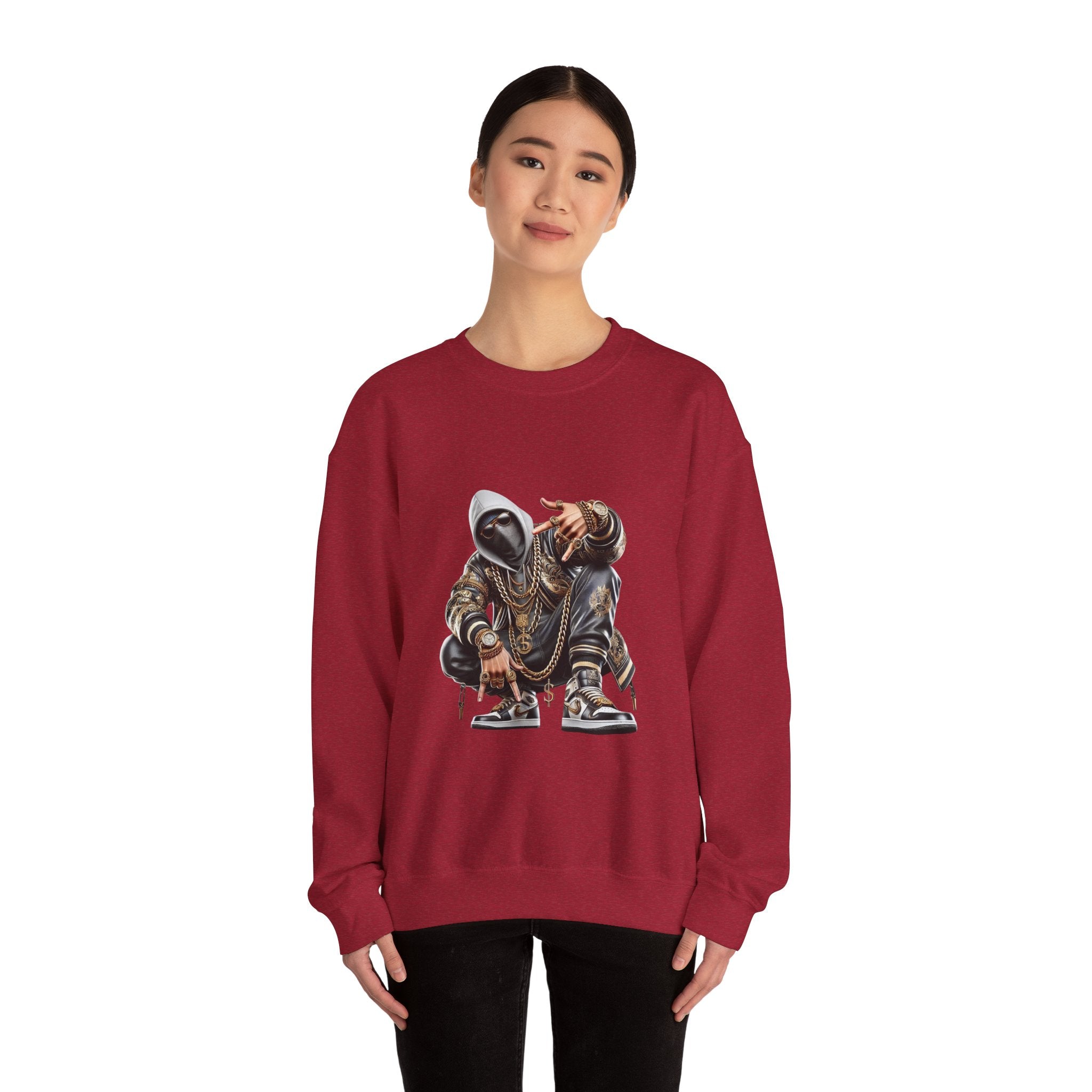 Urban Style Crewneck Sweatshirt - Hip-Hop Inspired Graphic