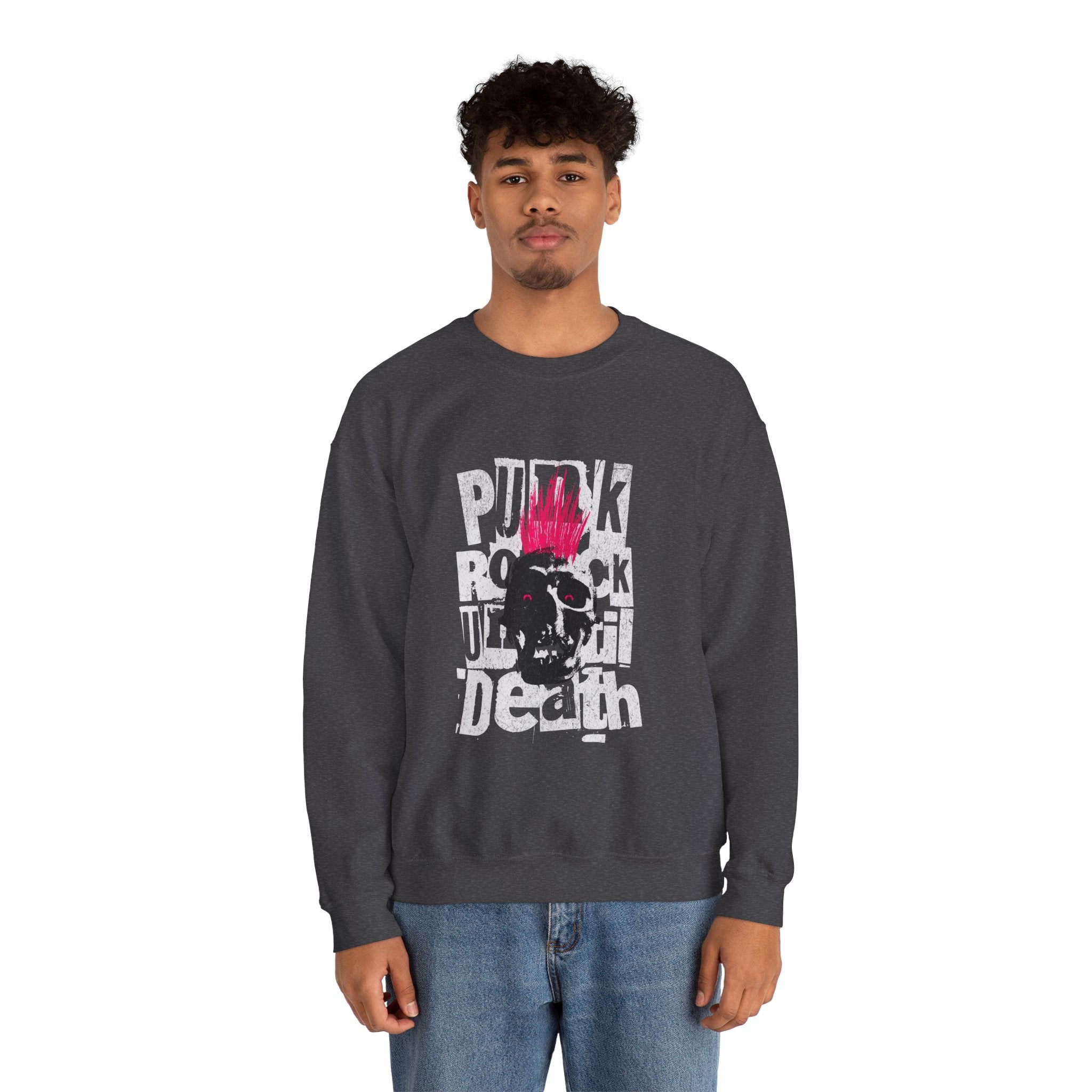Punk Rock Skull Sweatshirt - Unisex Heavy Blend™ Crewneck.