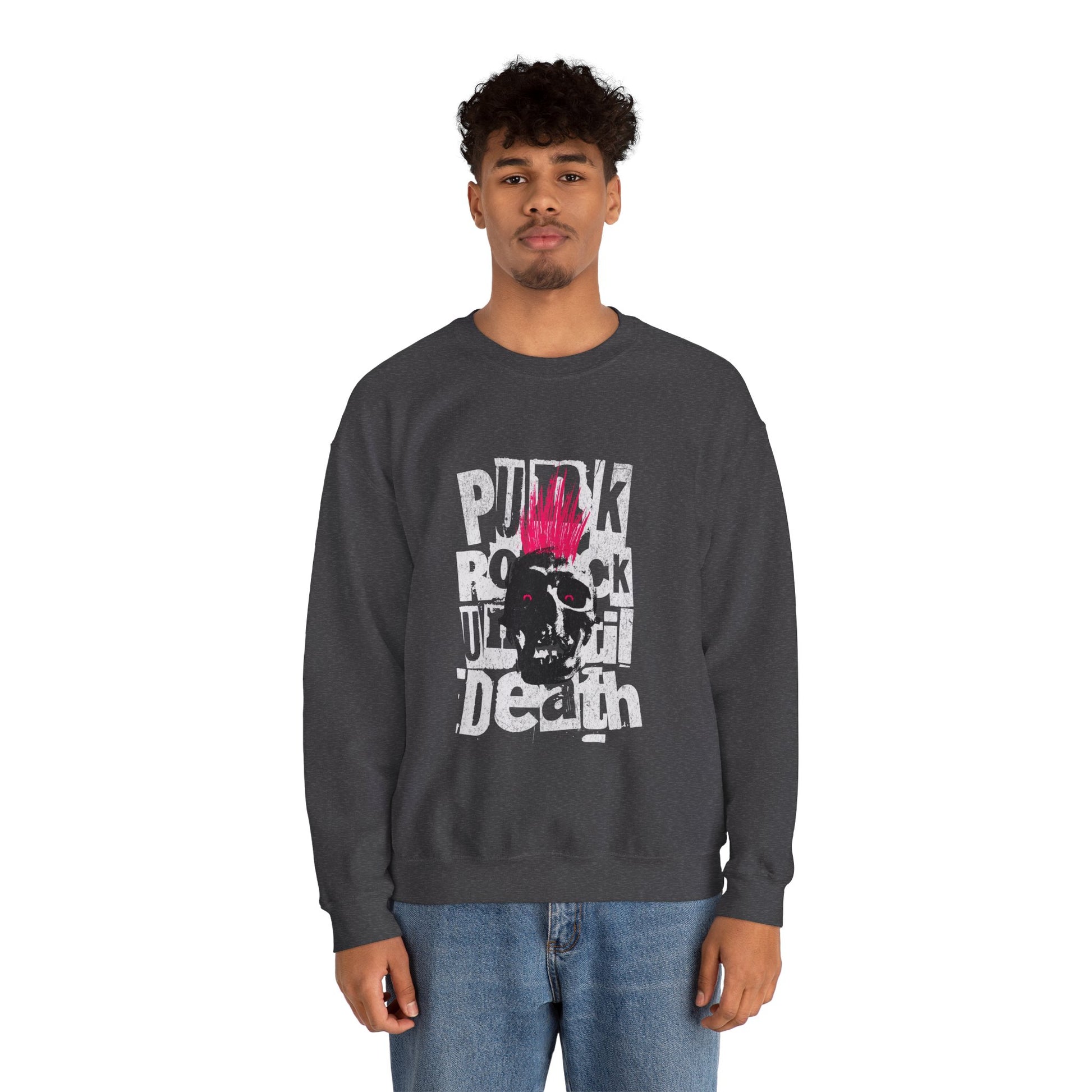 Punk Rock Skull Sweatshirt - Unisex Heavy Blend™ Crewneck.