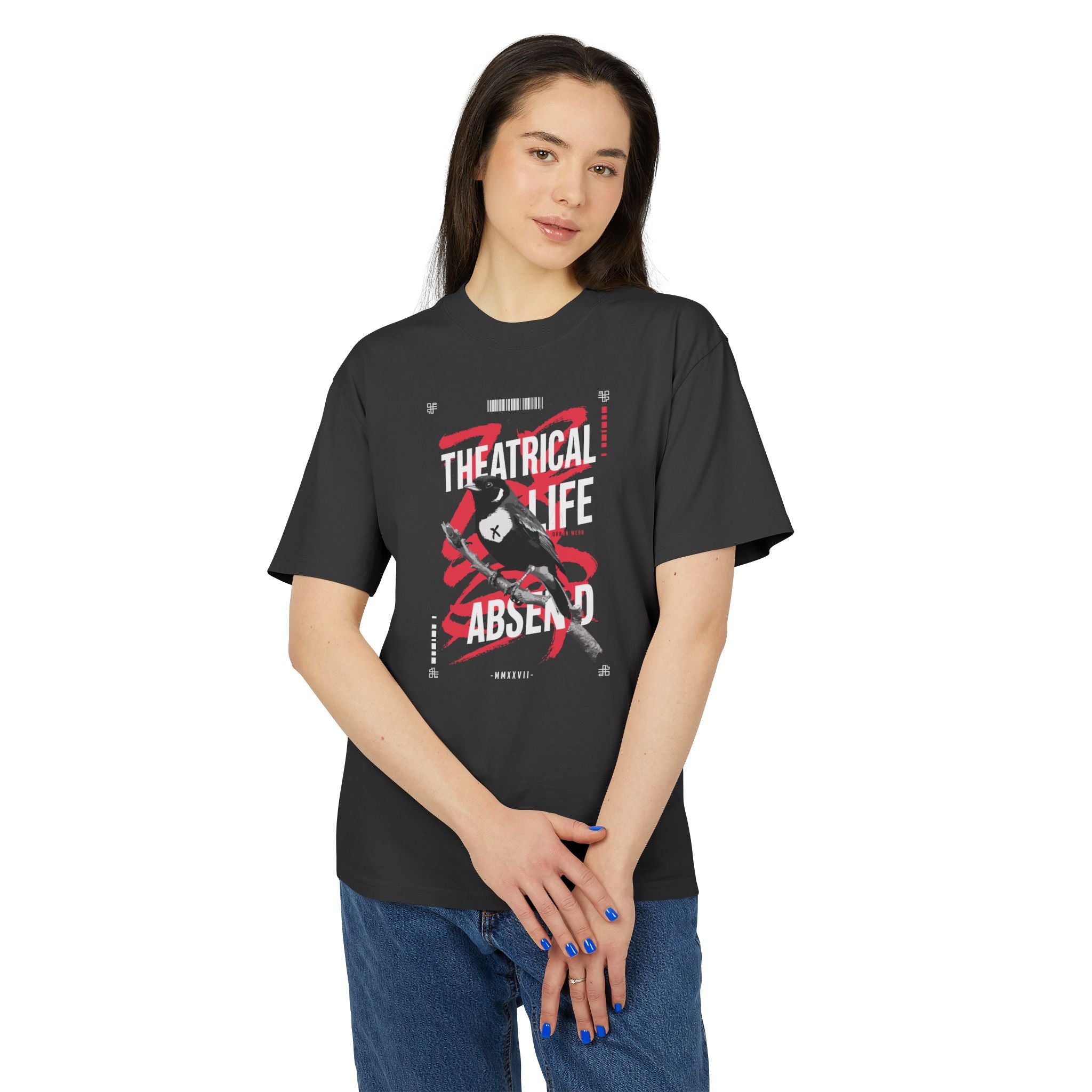 Unisex Heavy Faded Tee - Theatrical Life Absence Graphic Shirt