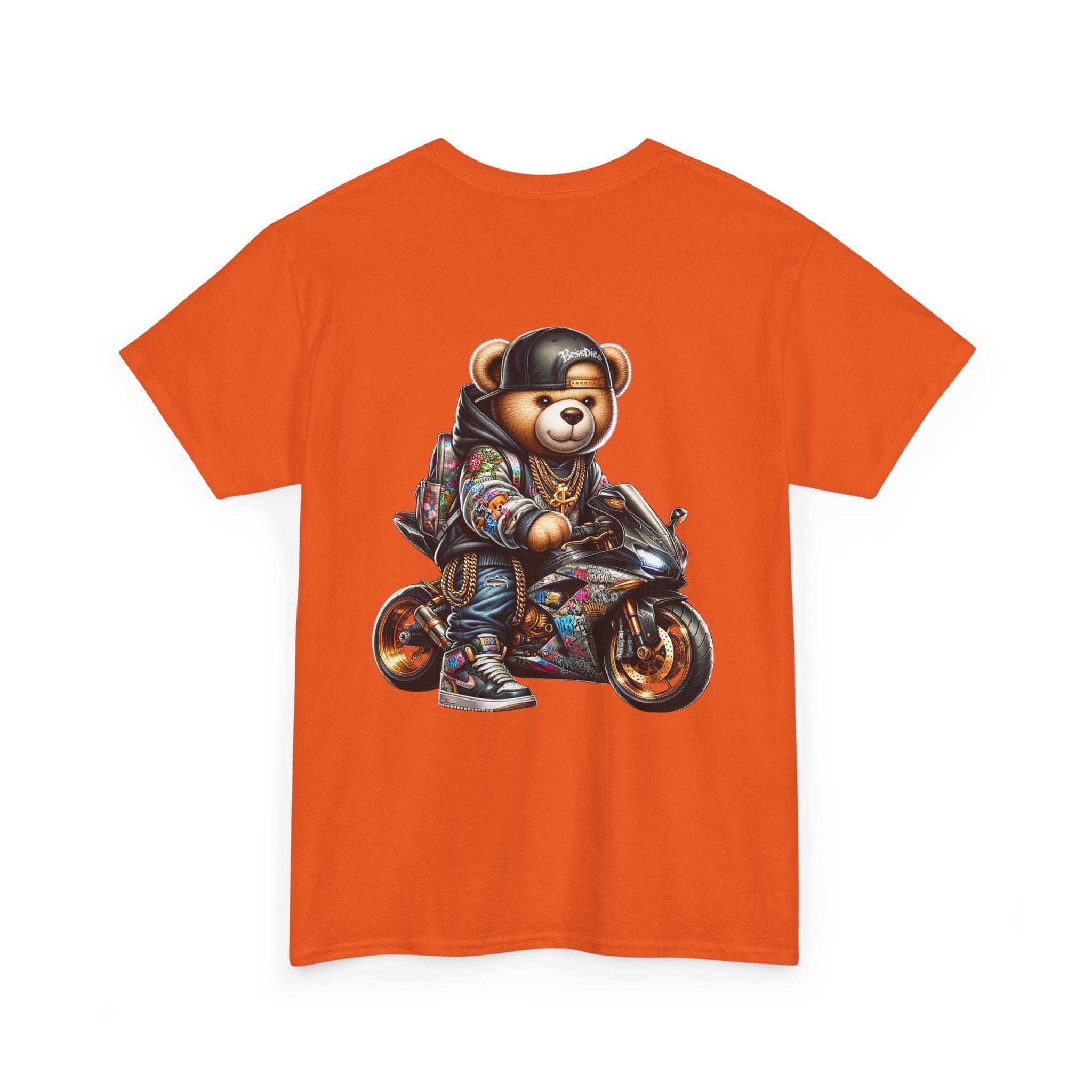 Gangsta Biker Teddy Bear Unisex Heavy Cotton Tee