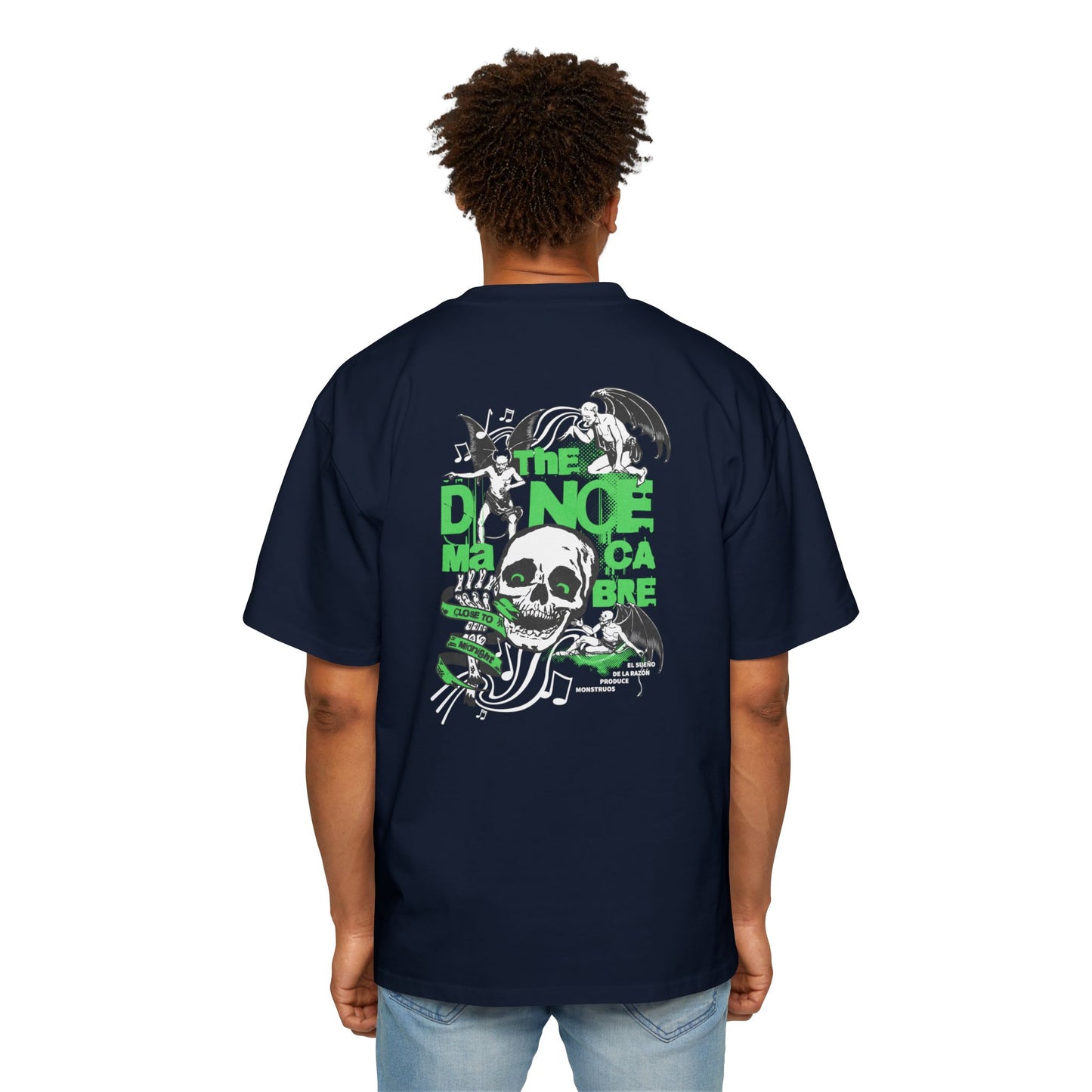 Heavy Oversized Tee - Dance Macabre Graphic Tee for Halloween & Party Wear.