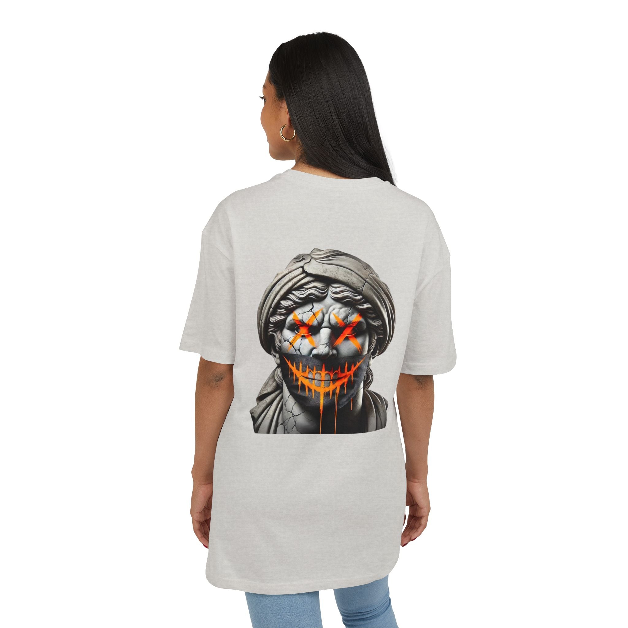 Dripping Gangsta David Oversize Tee with Distorted Statue Design