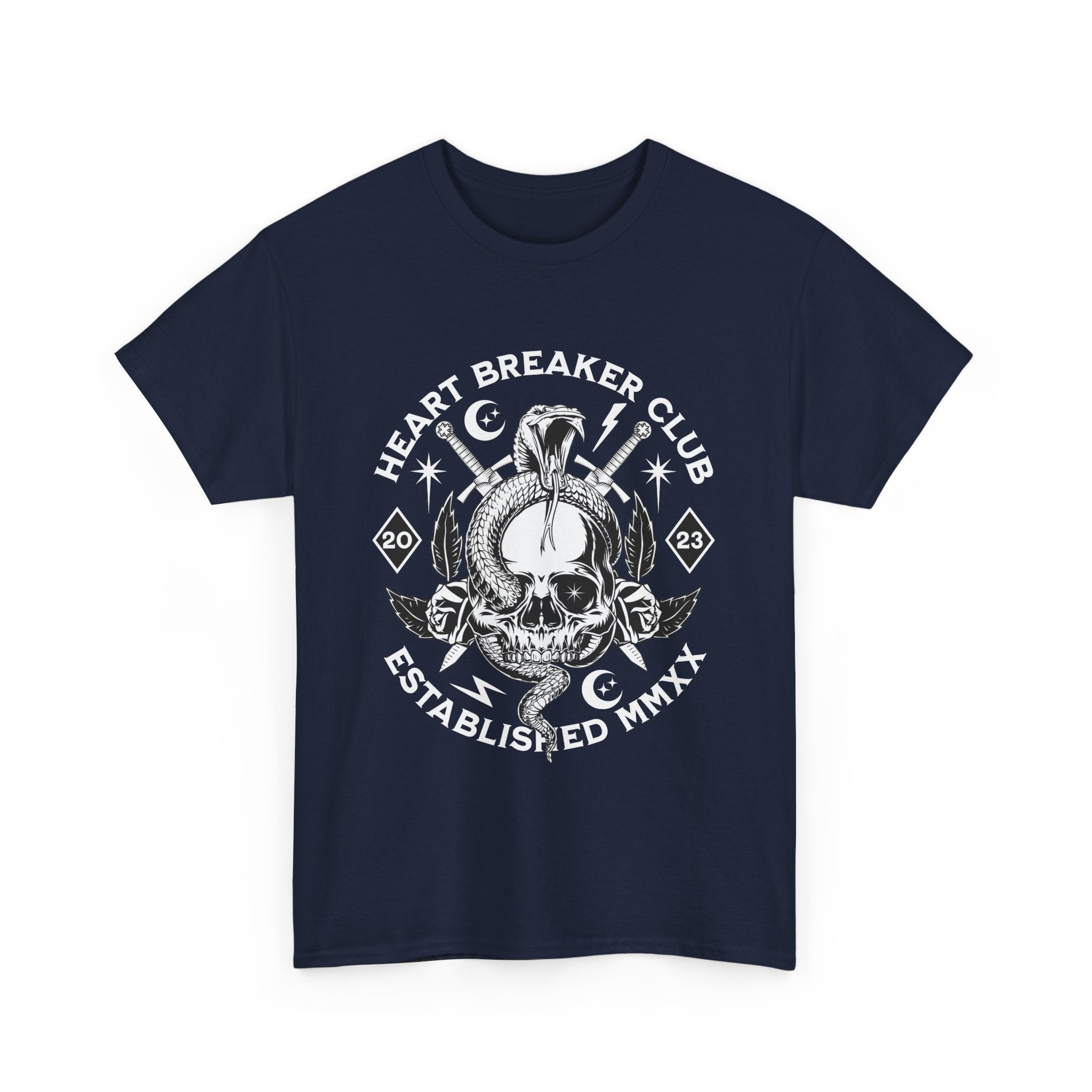 HEART BREAKER CLUB Skull Unisex Heavy Cotton Tee - Edgy Graphic T-Shirt for Casual Vibes