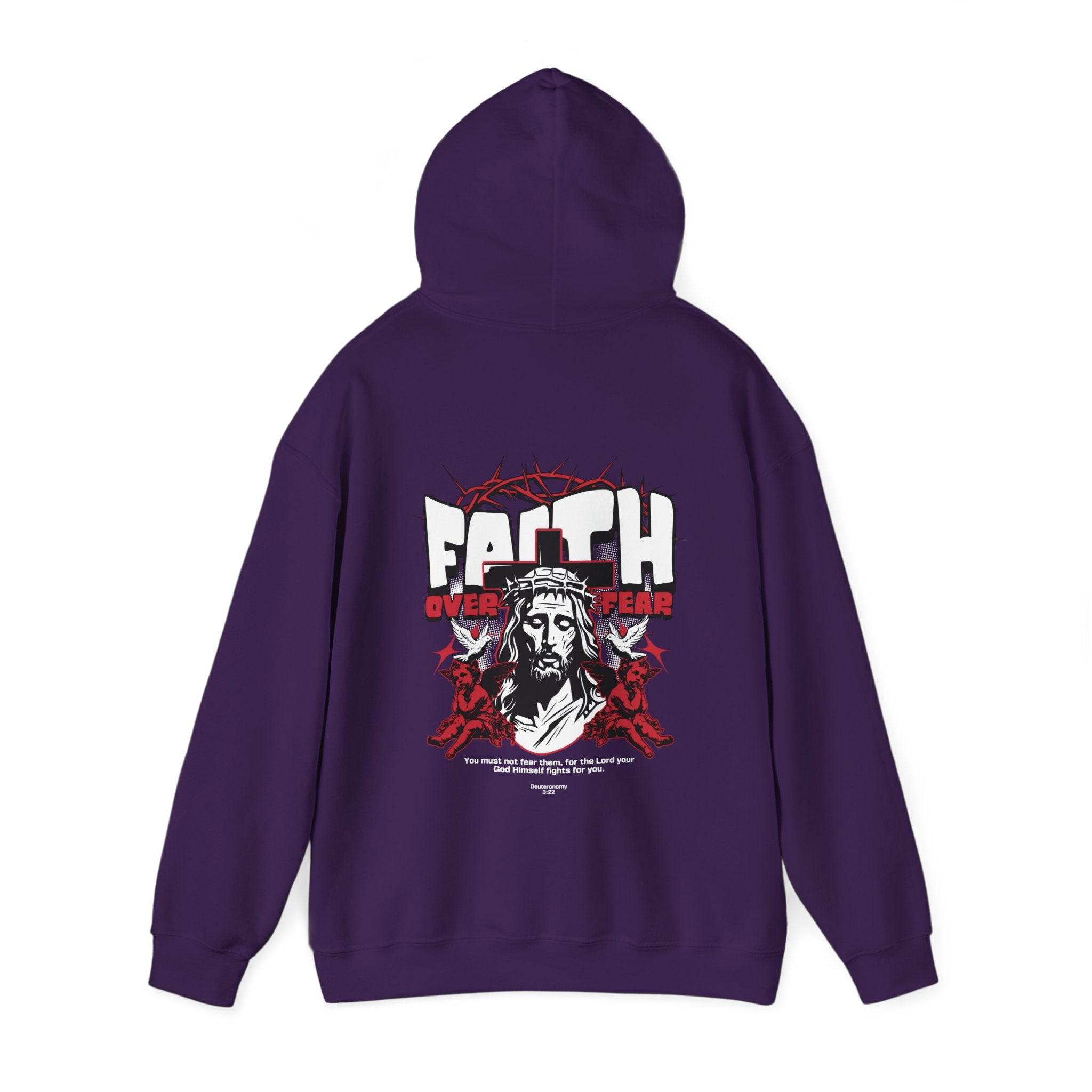 Faith Over Fear Hoodie - Unisex Heavy Blend™ Sweatshirt, Inspirational Religious Apparel