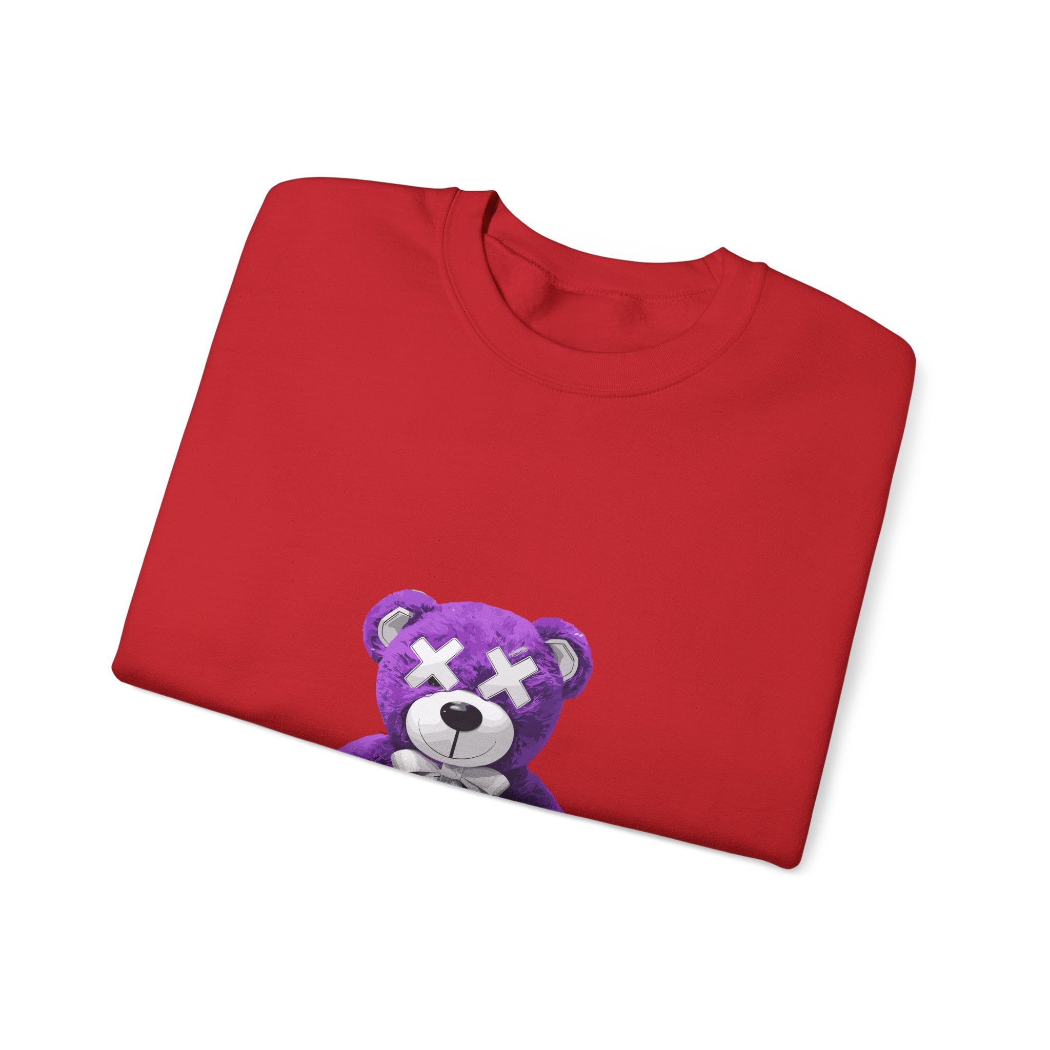 Unisex Heavy Blend™ Crewneck Sweatshirt - Purple Bear Graphic - Unique Streetwear Design