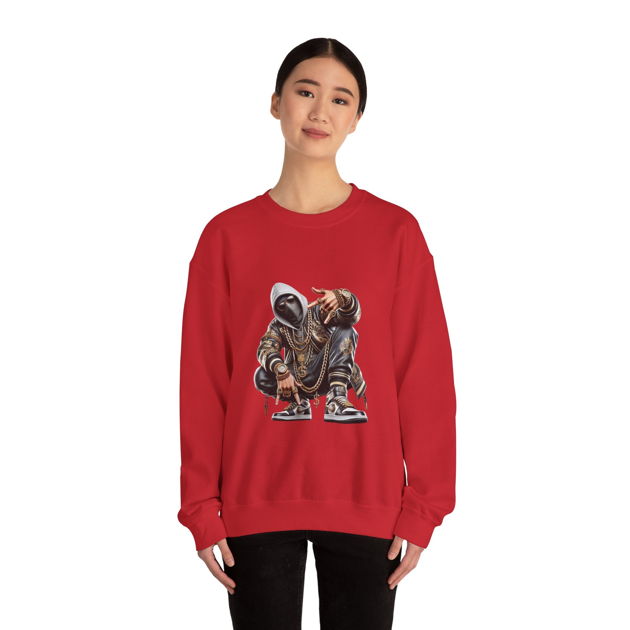 Urban Style Crewneck Sweatshirt - Hip-Hop Inspired Graphic