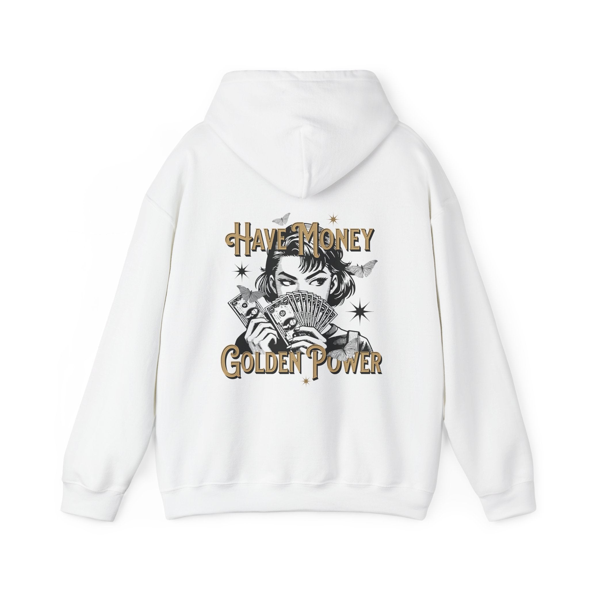 Have Money, Golden Power Graphic Unisex Heavy Blend™ Hooded Sweatshirt -
