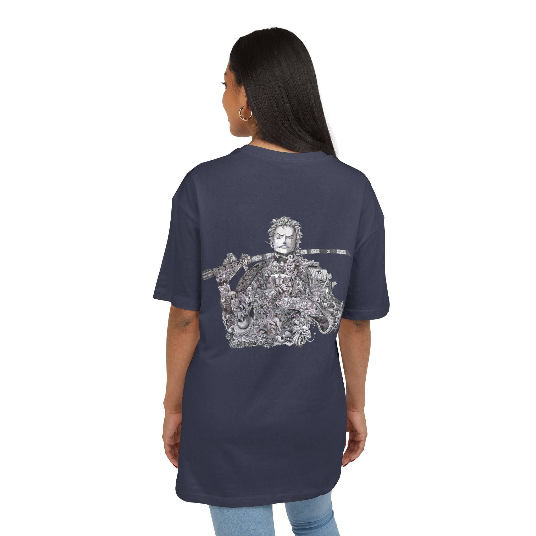 Vintage-Inspired Unisex Heavy Oversize Tee with Intricate Graphic Design