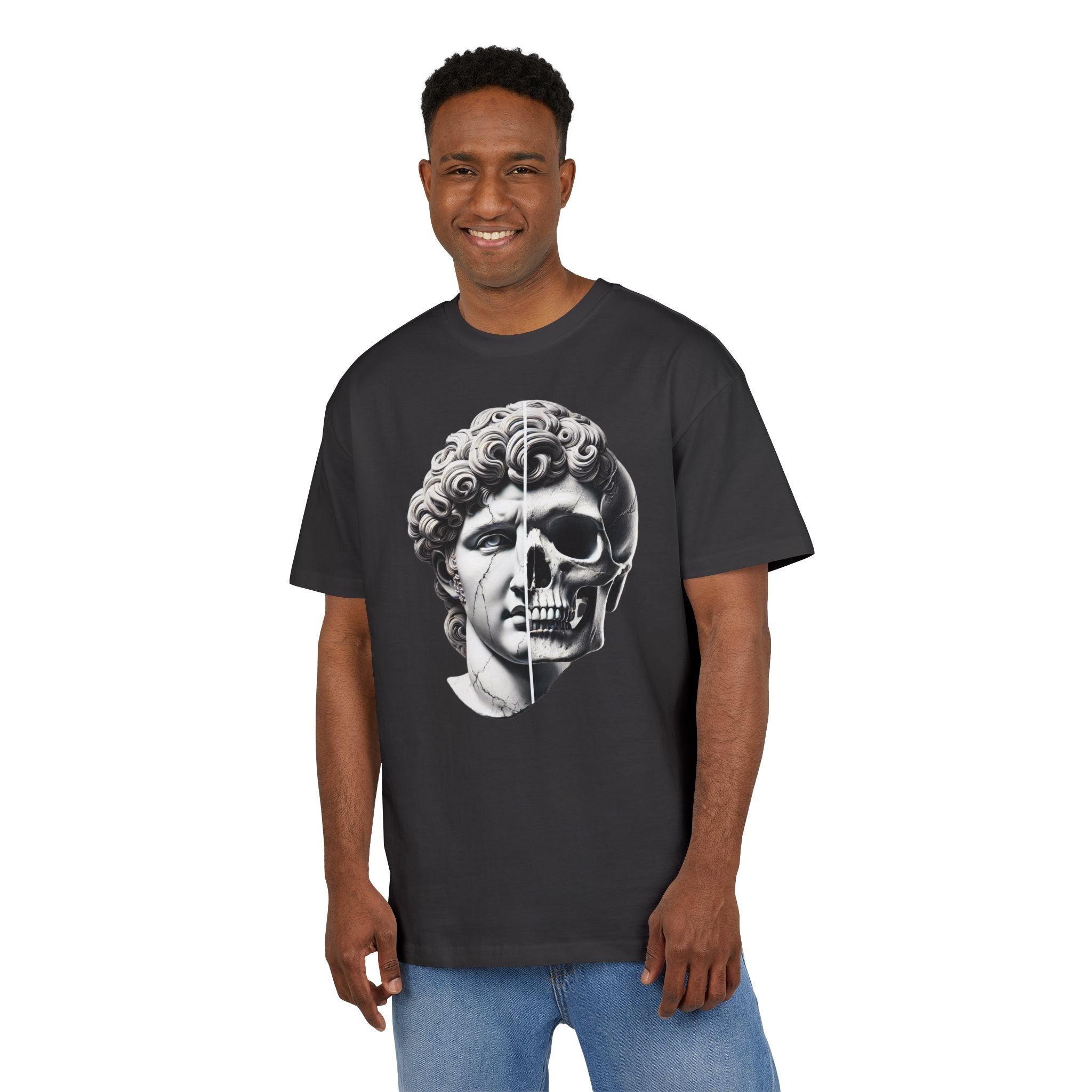 Half Skull Gangsta David Unisex Heavy Oversize Tee