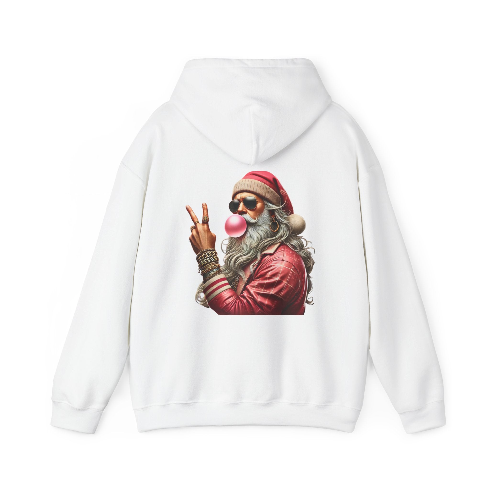Cool Santa Bubble Gum Hoodie - Unisex Hoodie for Holiday Fun