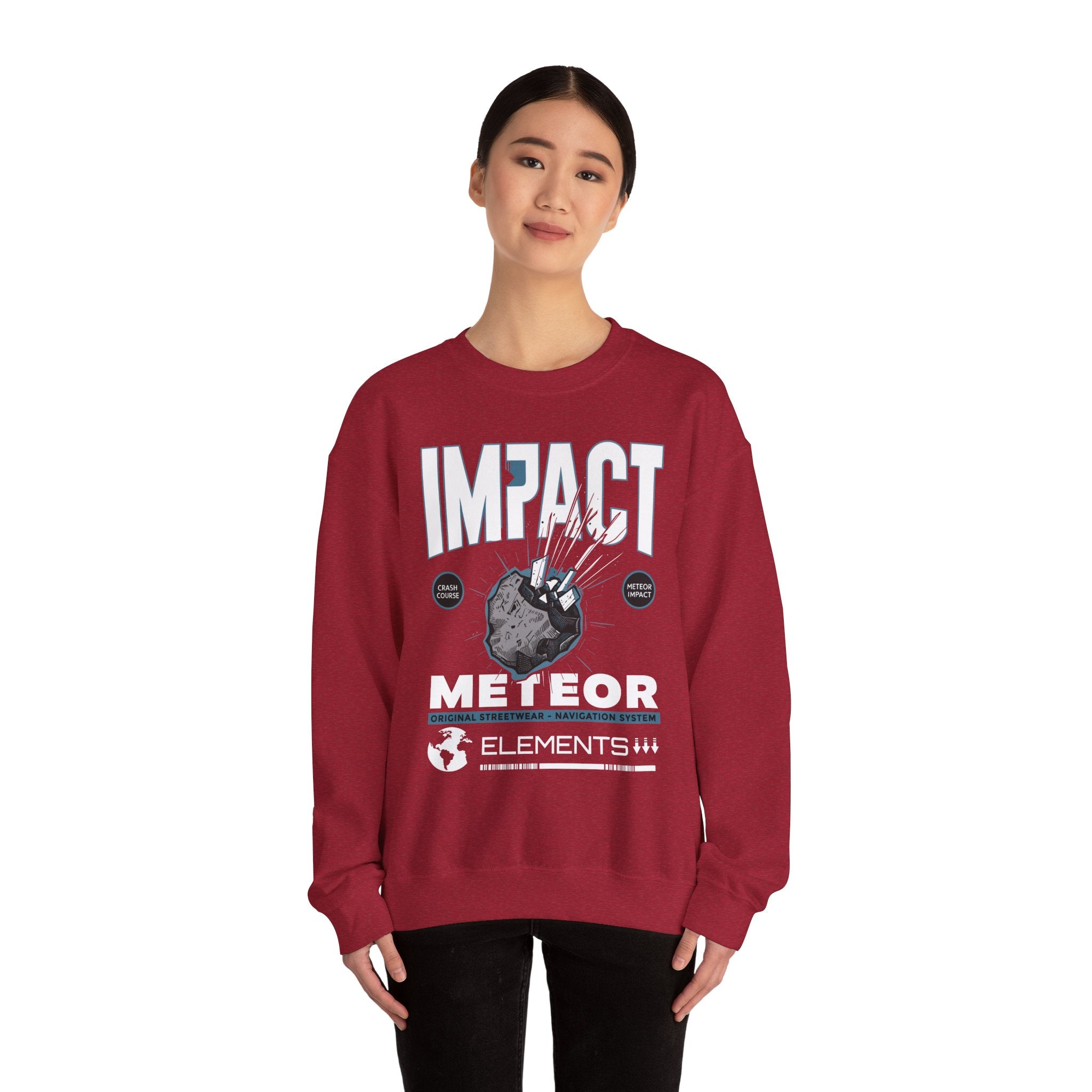Impact Meteor Unisex Crewneck Sweatshirt - Casual Streetwear for Space Lovers