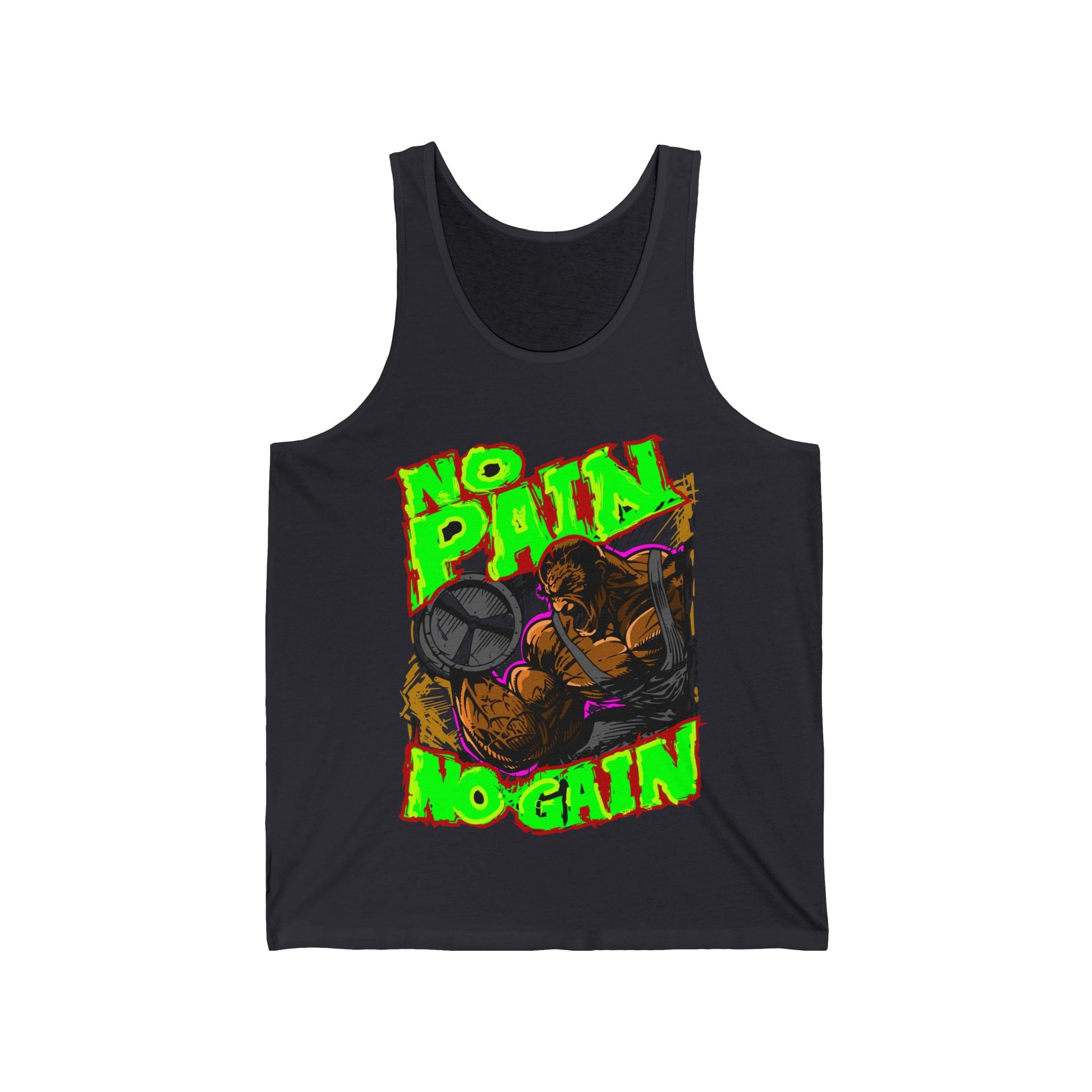 No Pain No Gain Unisex Jersey Tank - Motivational Gym Shirt for Fitness Enthusiasts