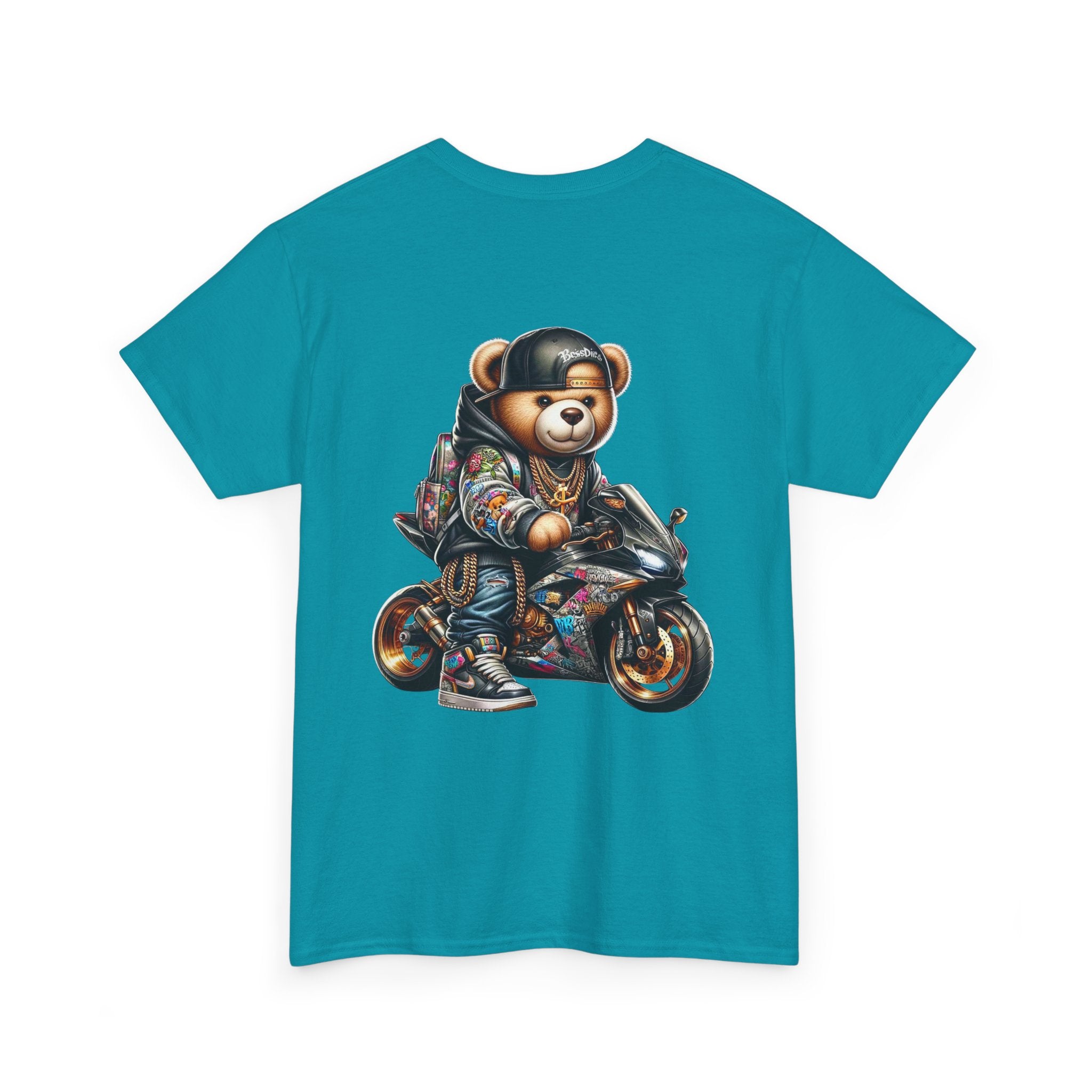 Gangsta Biker Teddy Bear Unisex Heavy Cotton Tee