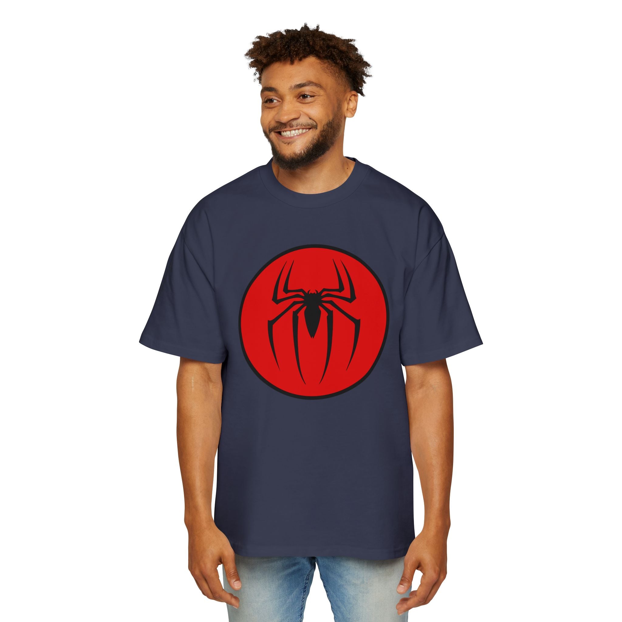 Spider-Man Oversized Tee for Fans - Red Comic Style Graphic T-Shirt