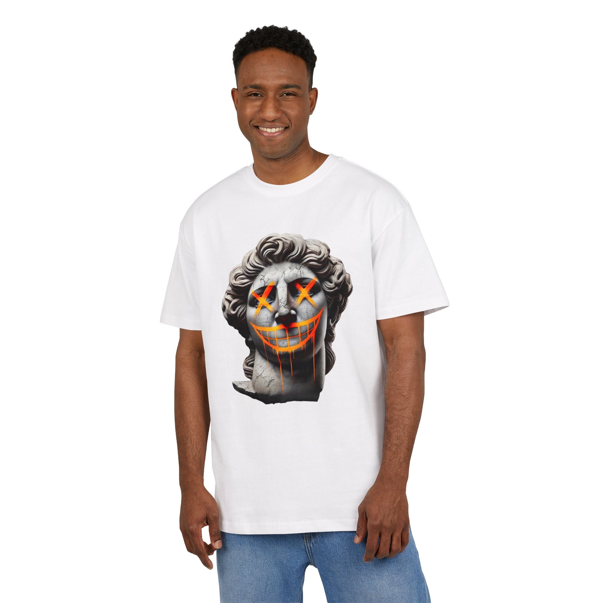 Dripping Gangsta David Oversize Tee with Distorted Statue Design