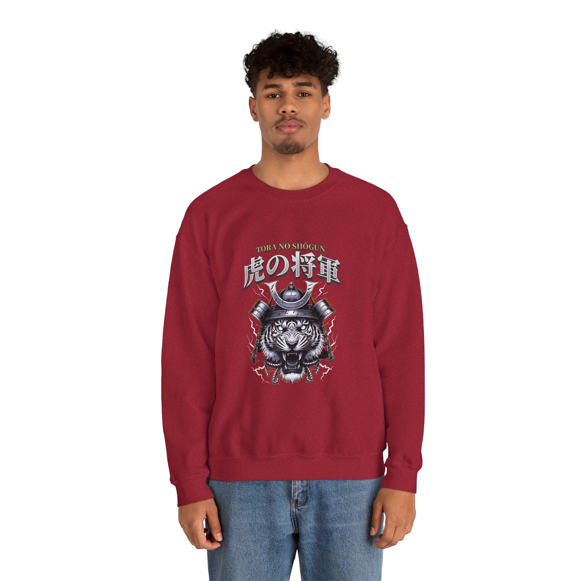 Fearless Samurai Tiger Unisex Crewneck Sweatshirt.