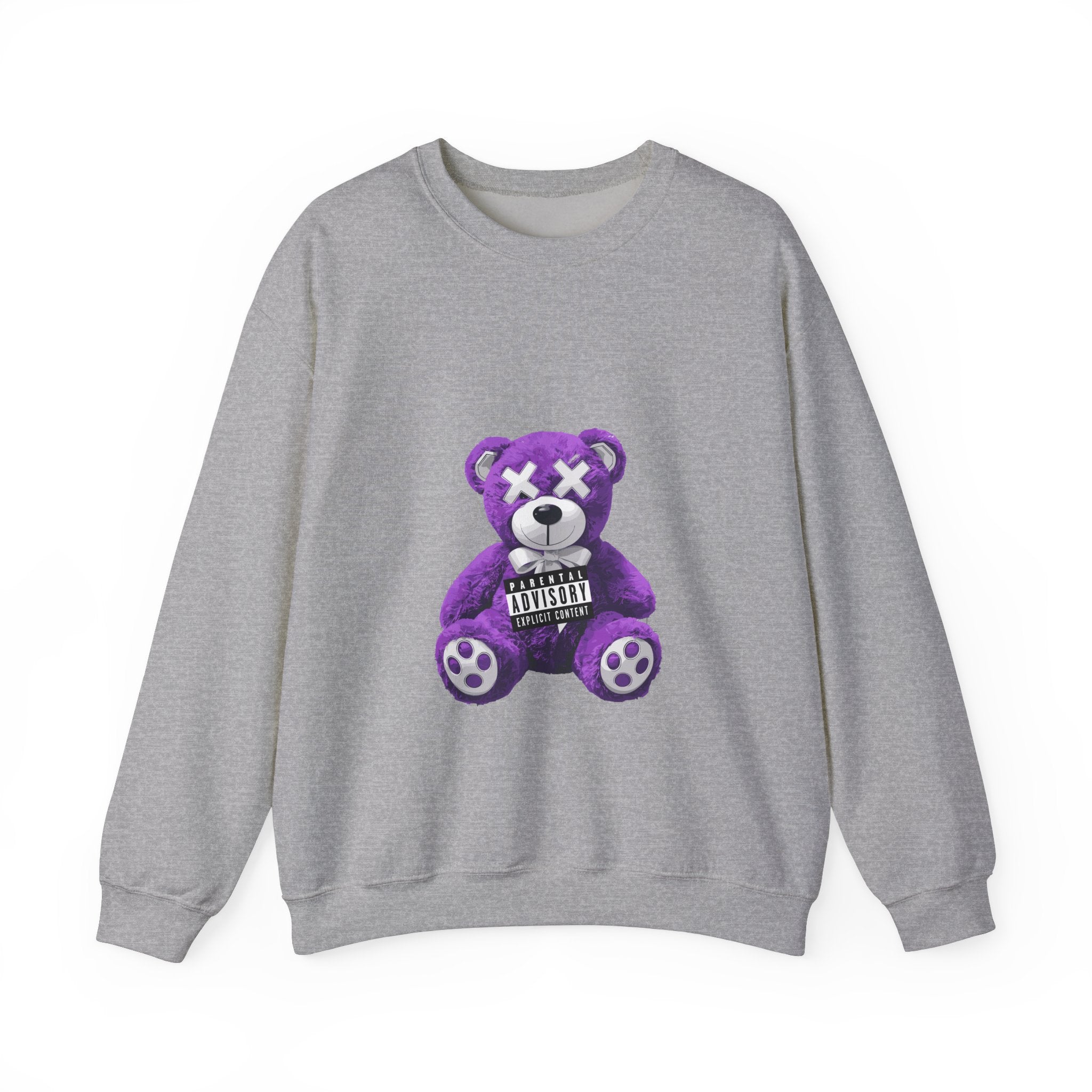 Unisex Heavy Blend™ Crewneck Sweatshirt - Purple Bear Graphic - Unique Streetwear Design