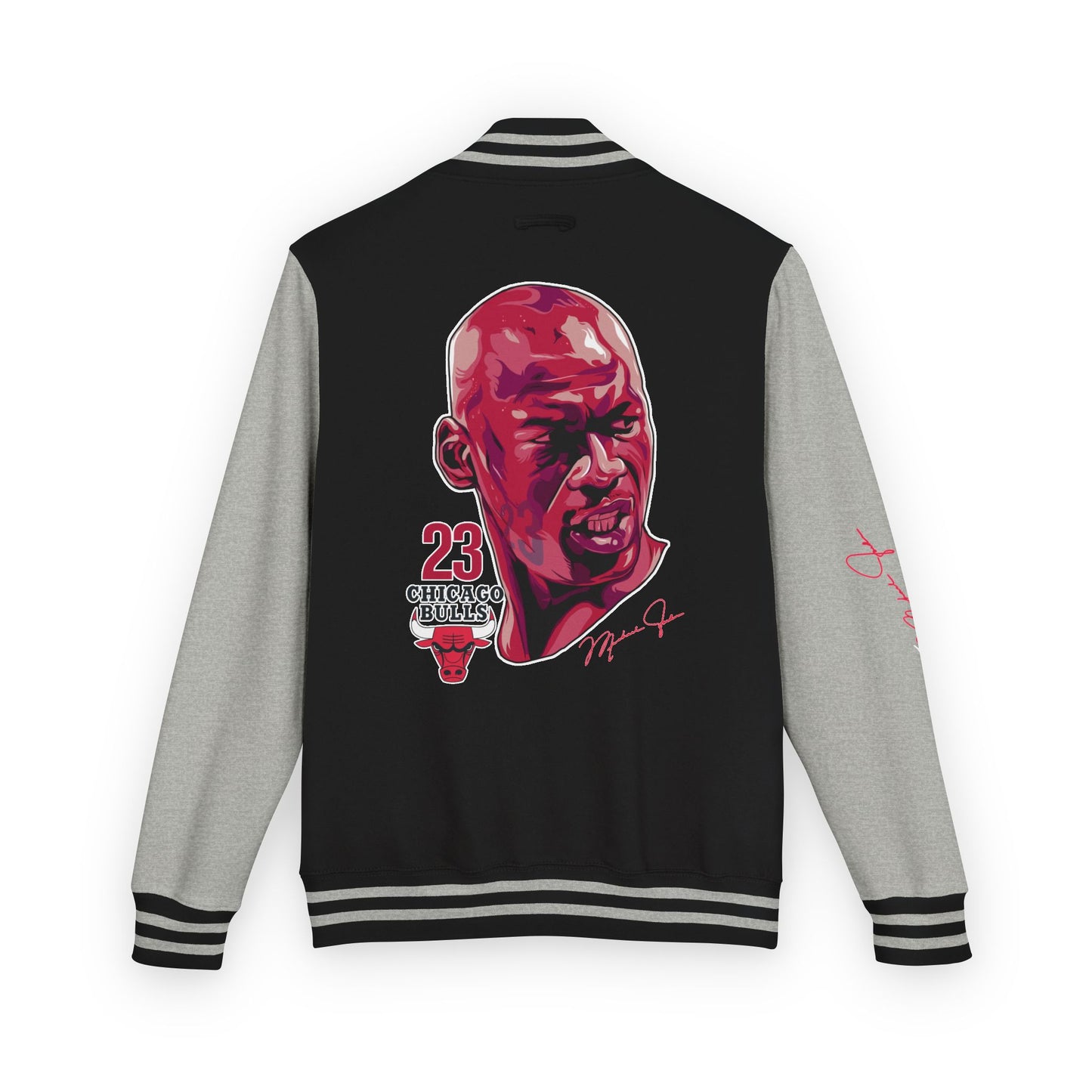 Unisex Heavyweight Letterman Jacket - Retro Basketball Style with Michael Jordan Graphic