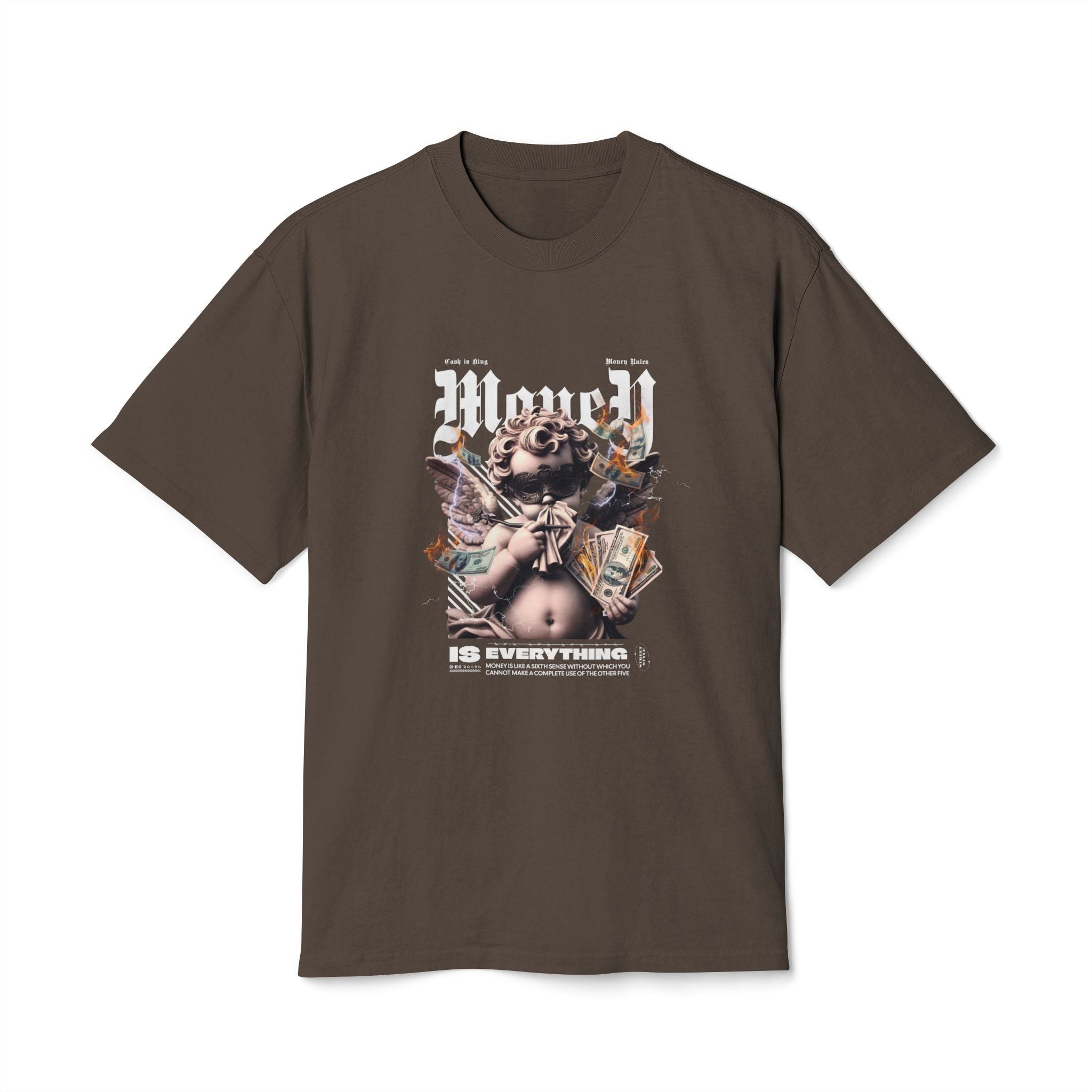 Chic Casual Unisex Heavy Faded Tee - 'Money Is Everything' Graphic Shirt