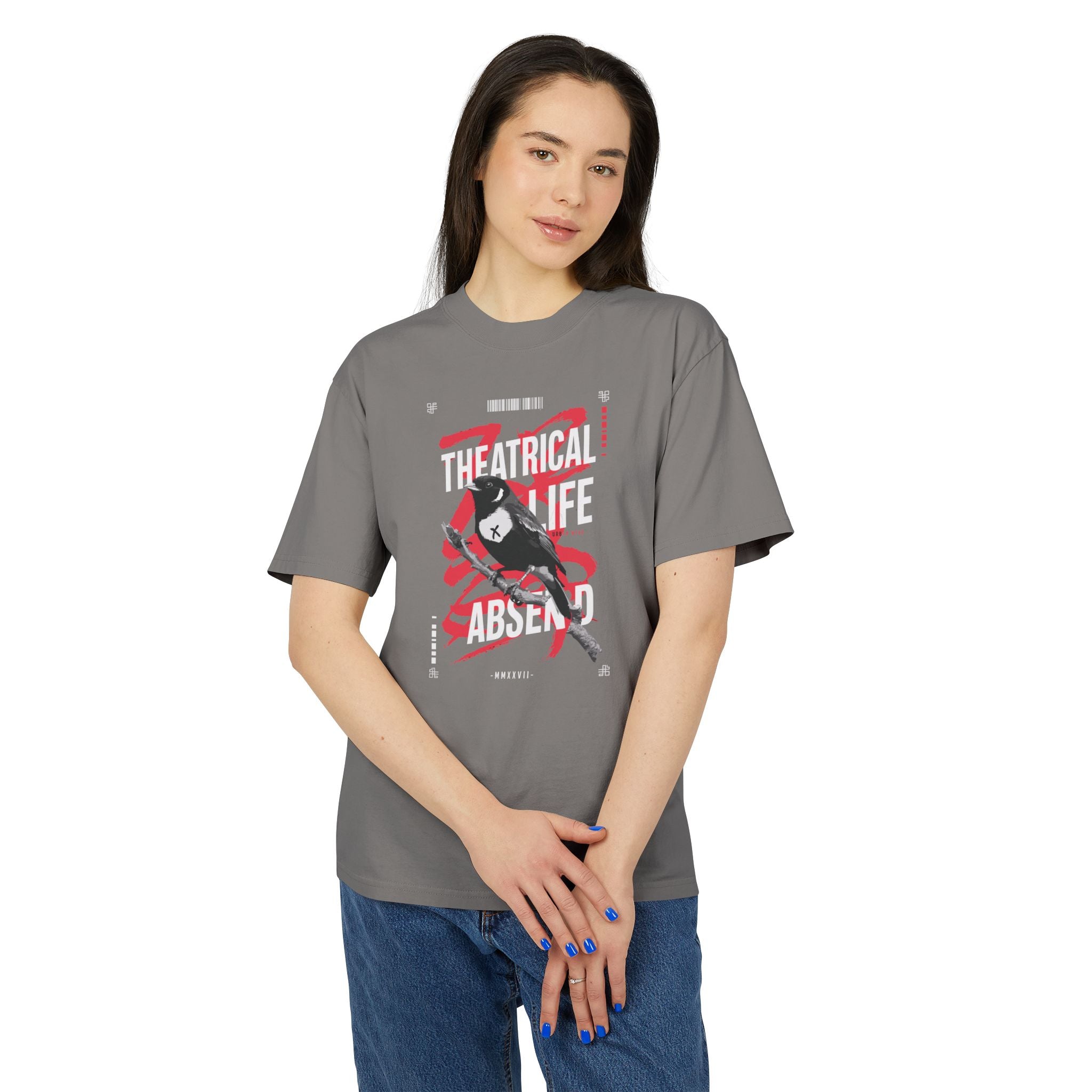 Unisex Heavy Faded Tee - Theatrical Life Absence Graphic Shirt