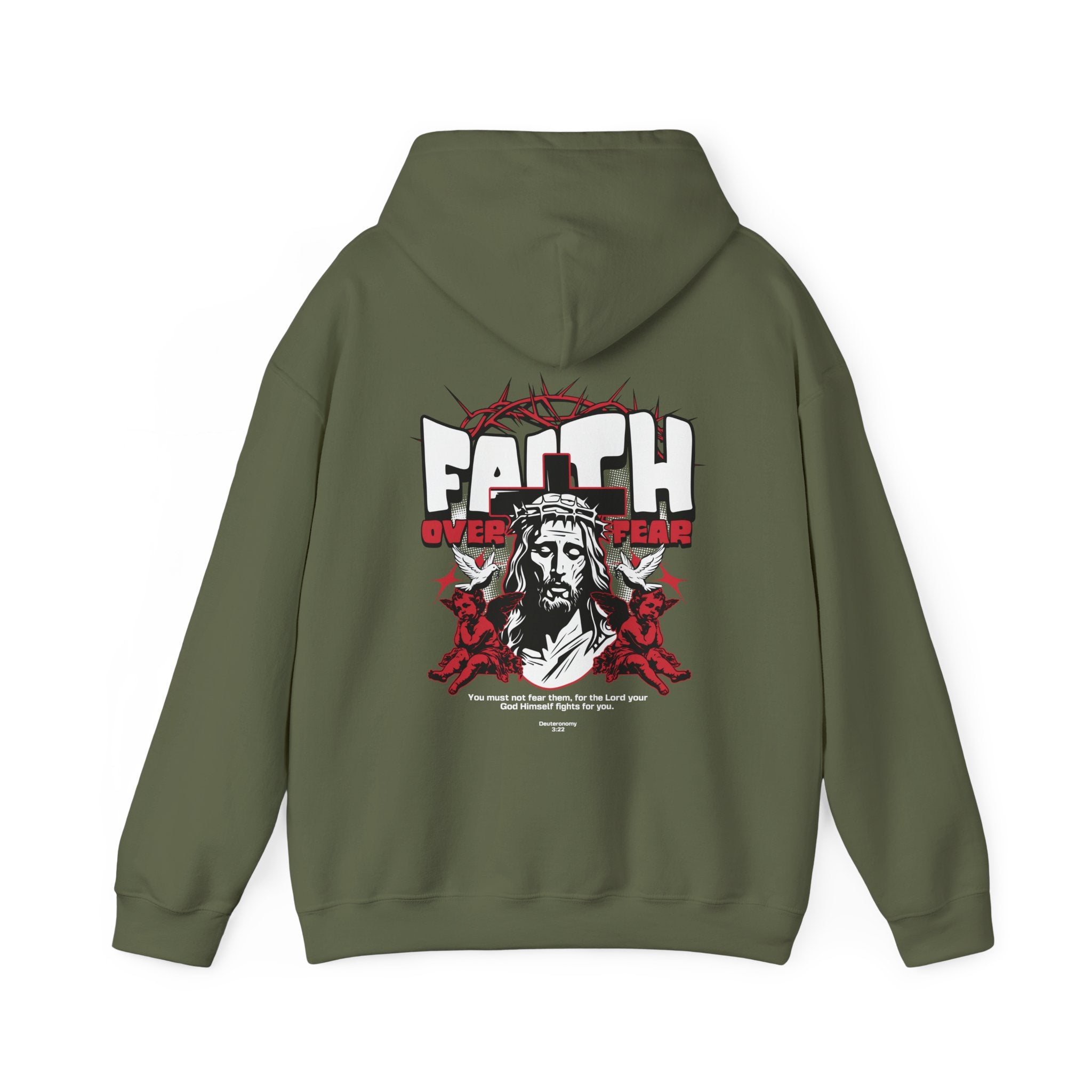 Faith Over Fear Hoodie - Unisex Heavy Blend™ Sweatshirt, Inspirational Religious Apparel