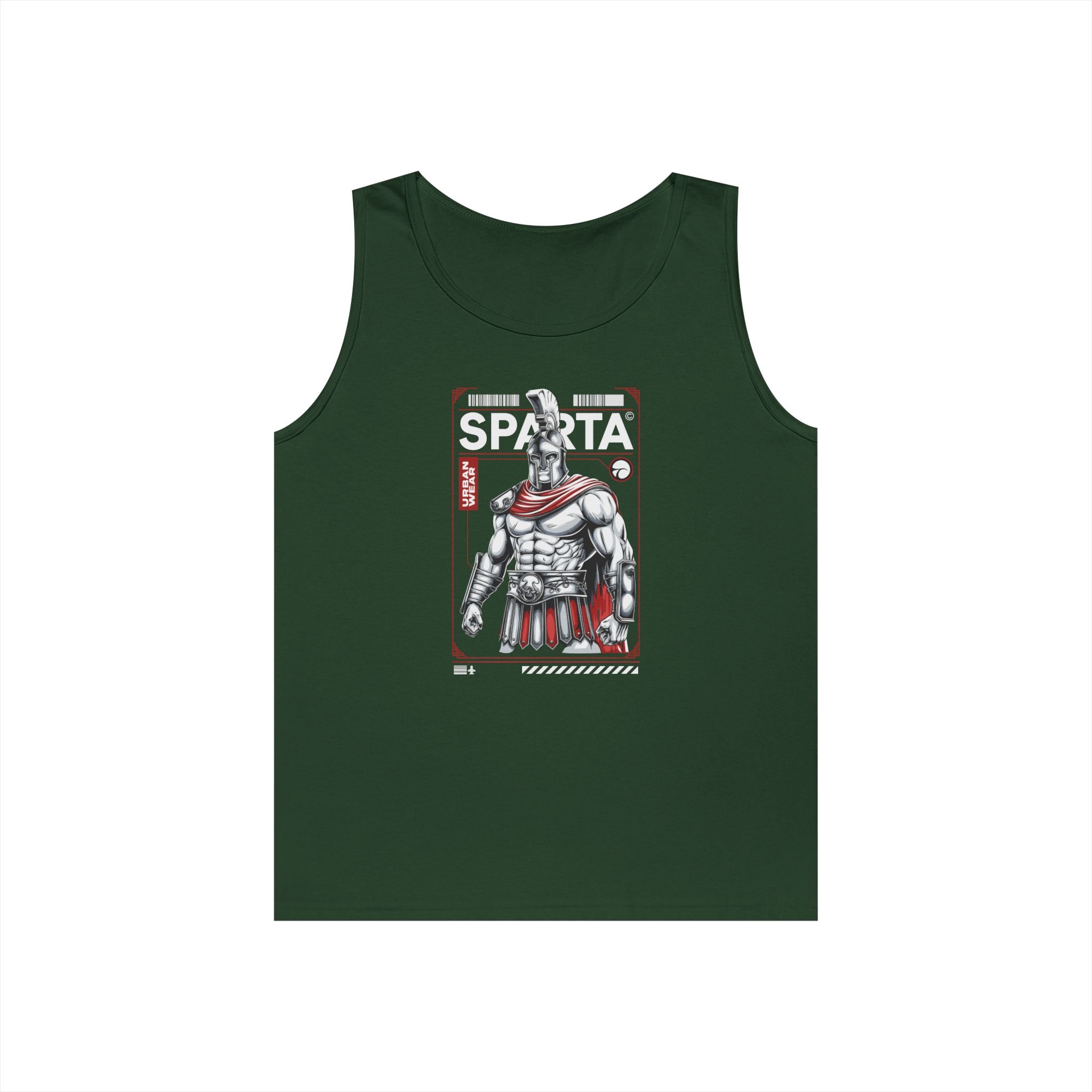 Sparta Warrior Unisex Heavy Cotton Tank Top - Bold Graphic Tee for Fitness & Casual Wear