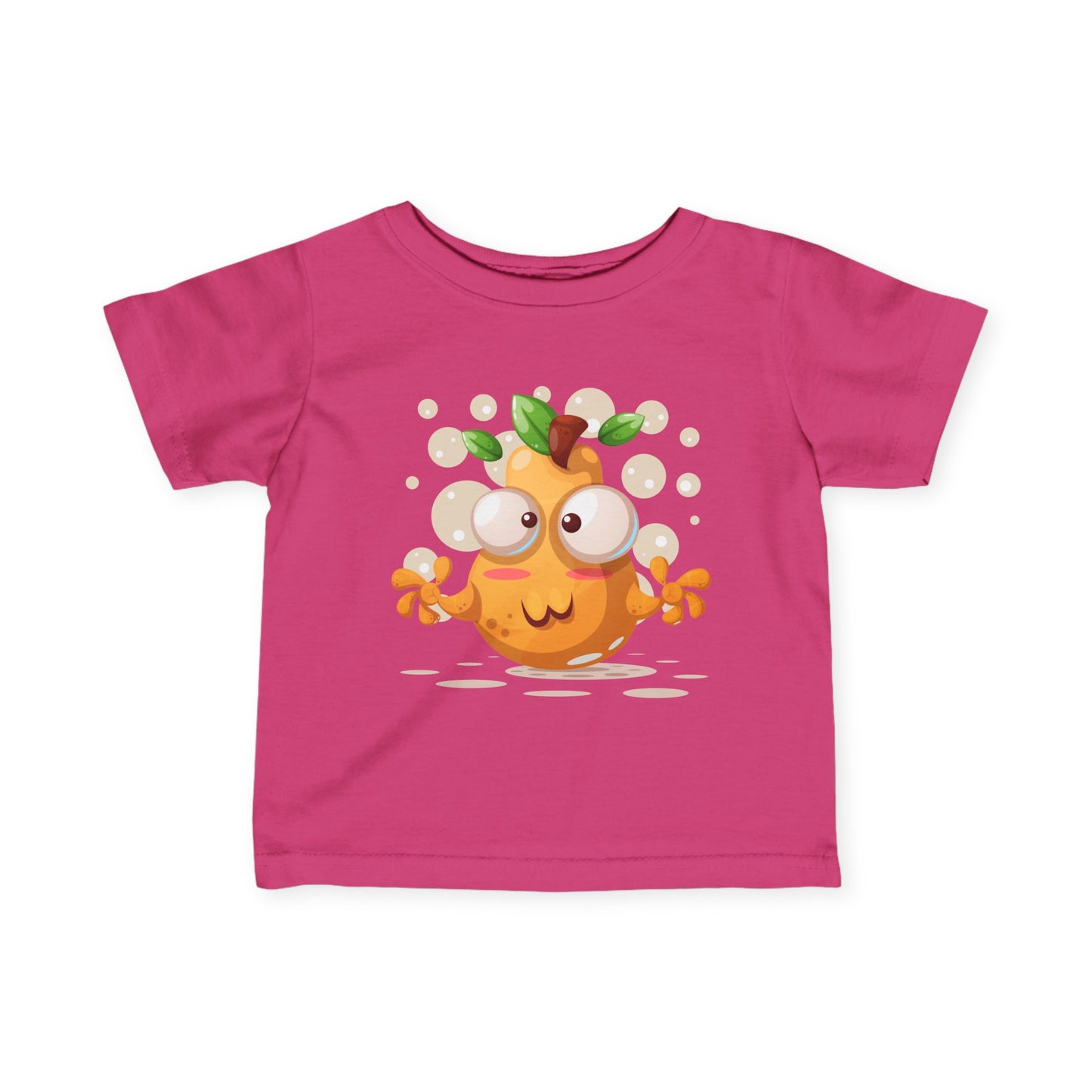 Cute Pineapple Cartoon Infant Tee - Fun Bright Jersey Shirt for Kids
