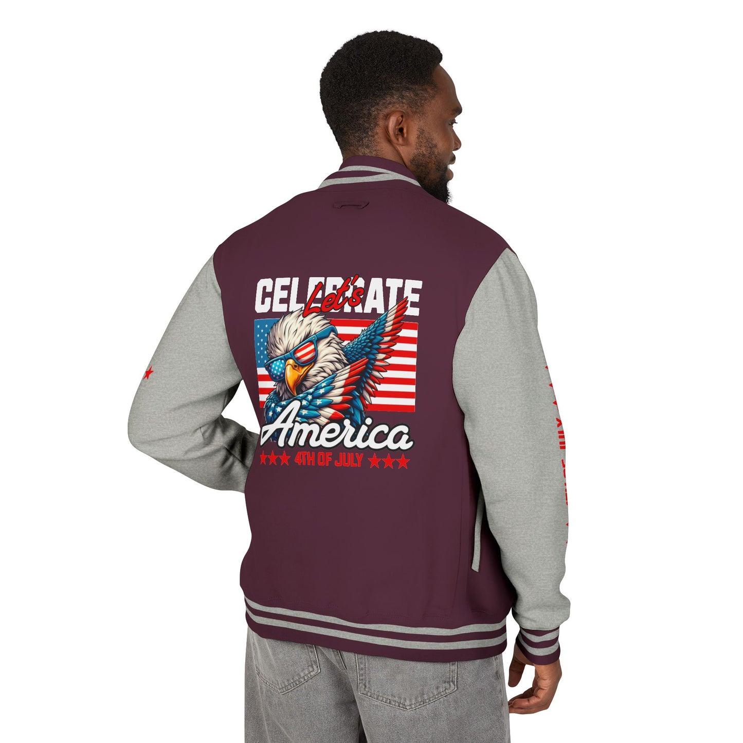Unisex Heavyweight Letterman Jacket - Celebrate America 4th of July