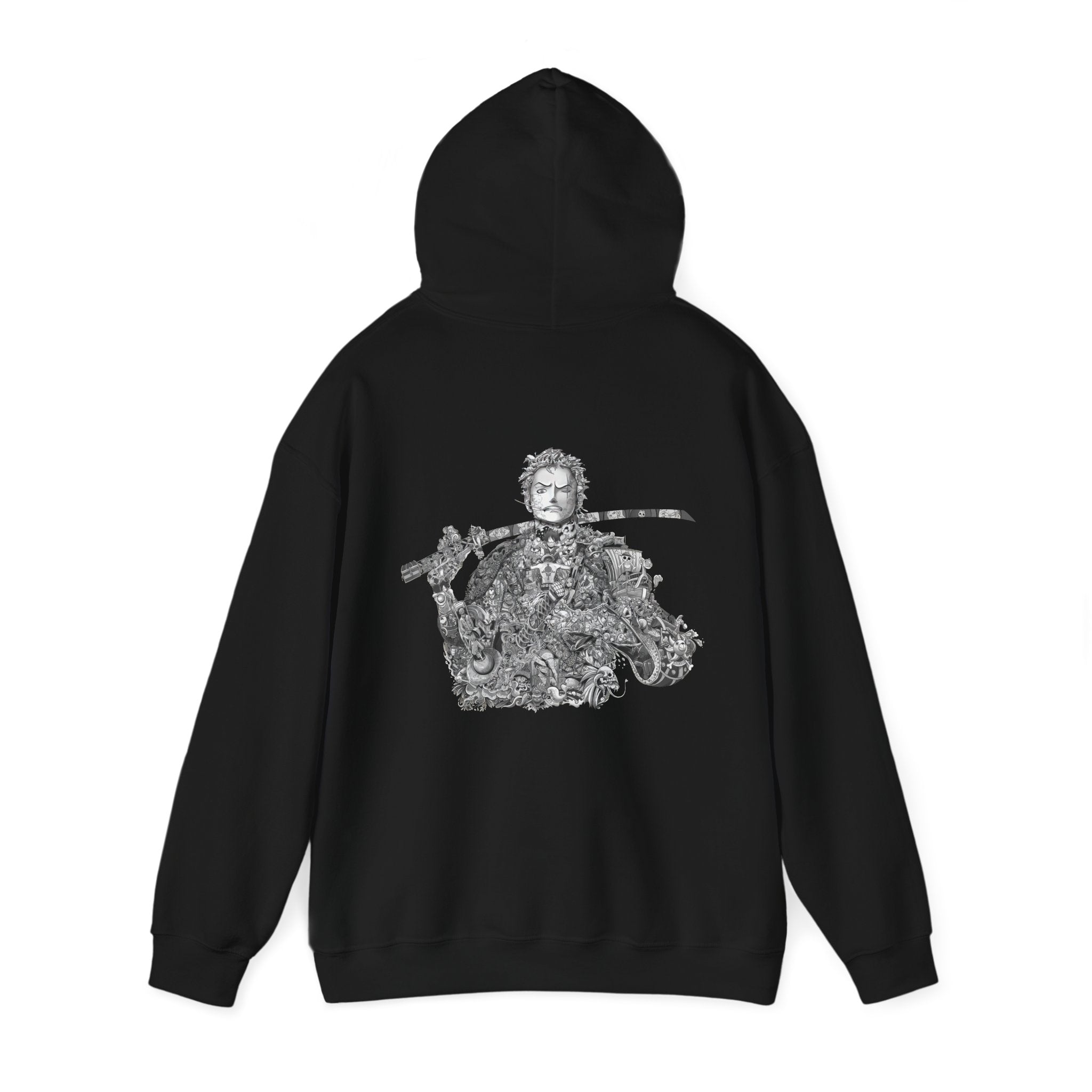 Unisex Hooded Sweatshirt with Artistic Warrior Design - Perfect for Casual Outings & Gifts