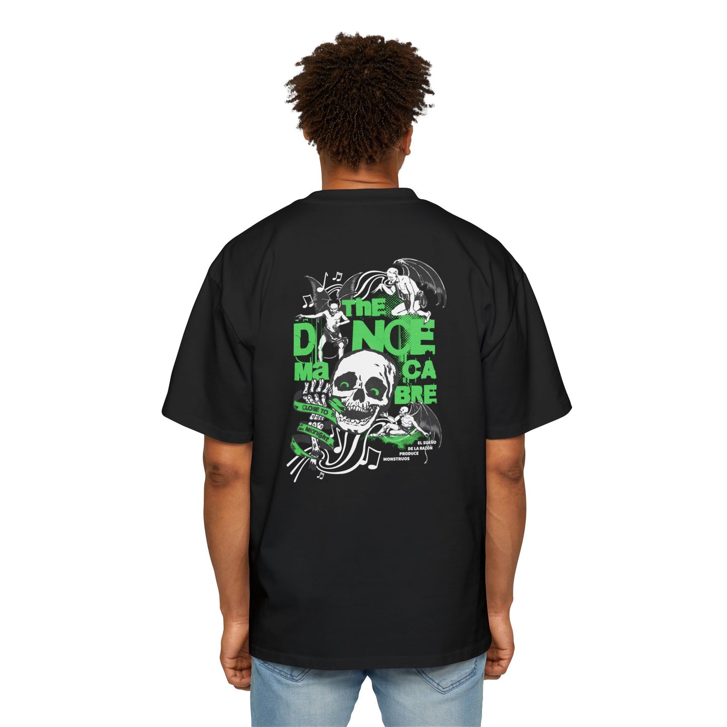 Heavy Oversized Tee - Dance Macabre Graphic Tee for Halloween & Party Wear.