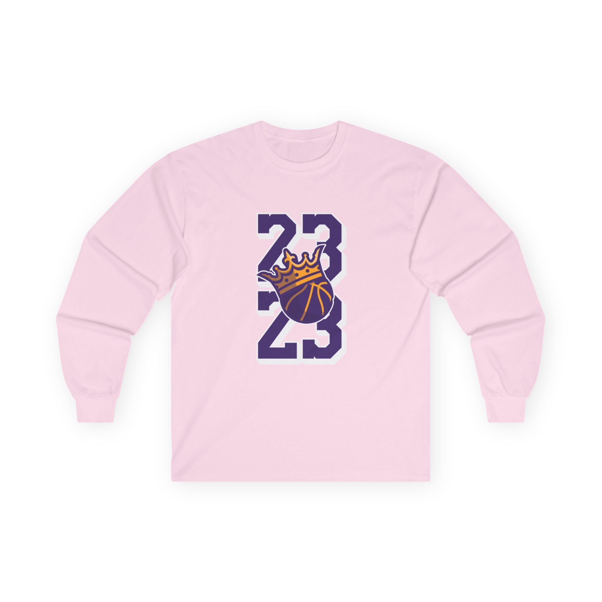 Unisex Long Sleeve Tee with 2023 Crown Design - Perfect for Sports Fans