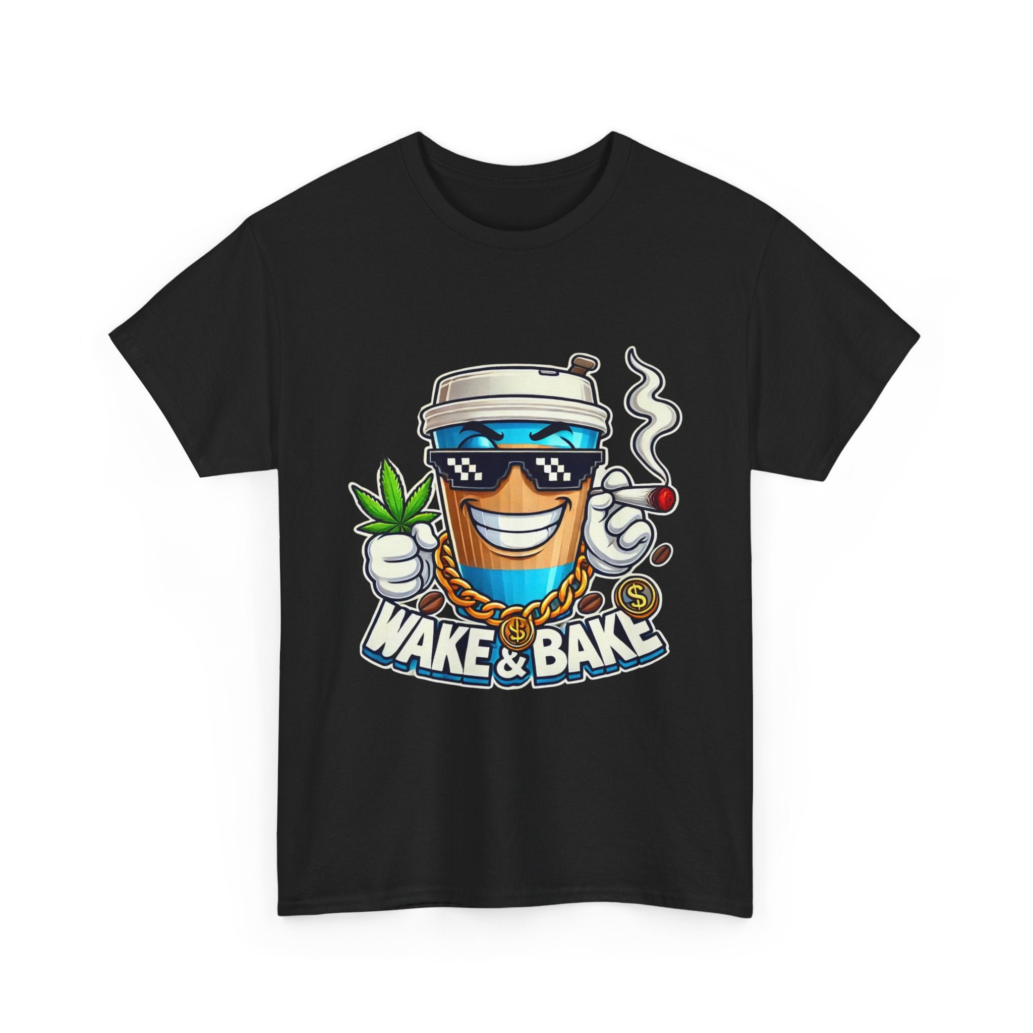 Wake & Bake Unisex Heavy Cotton Tee - Fun Cannabis Culture Shirt