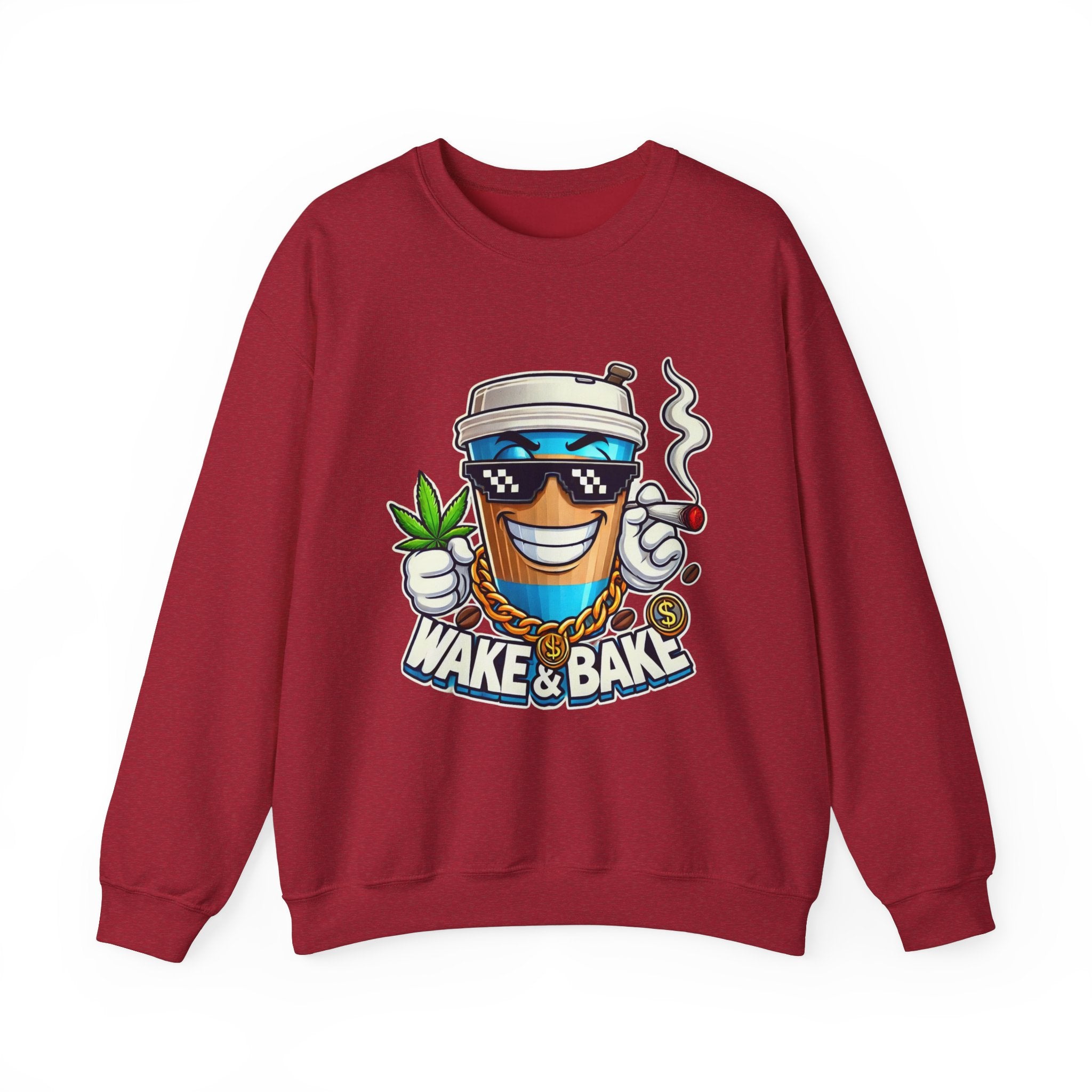 Wake & Bake Unisex Heavy Blend™ Crewneck Sweatshirt - Perfect for Cozy Days & Cannabis Enthusiasts
