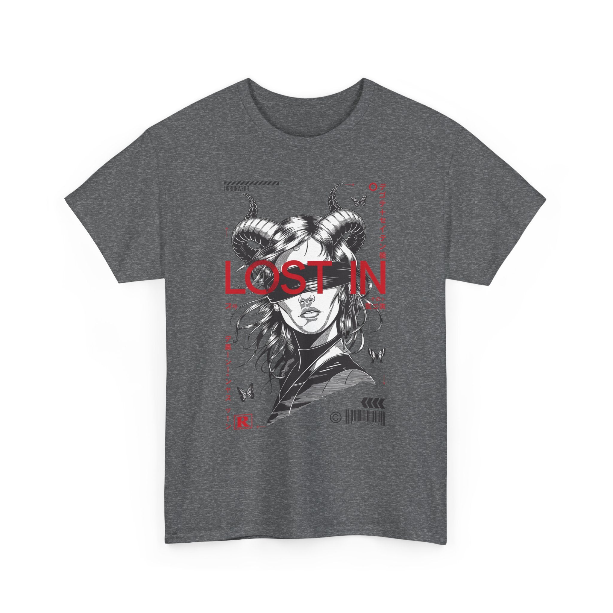 Lost In Unisex Heavy Cotton Tee - Artistic Graphic Tee for Creative Spirits
