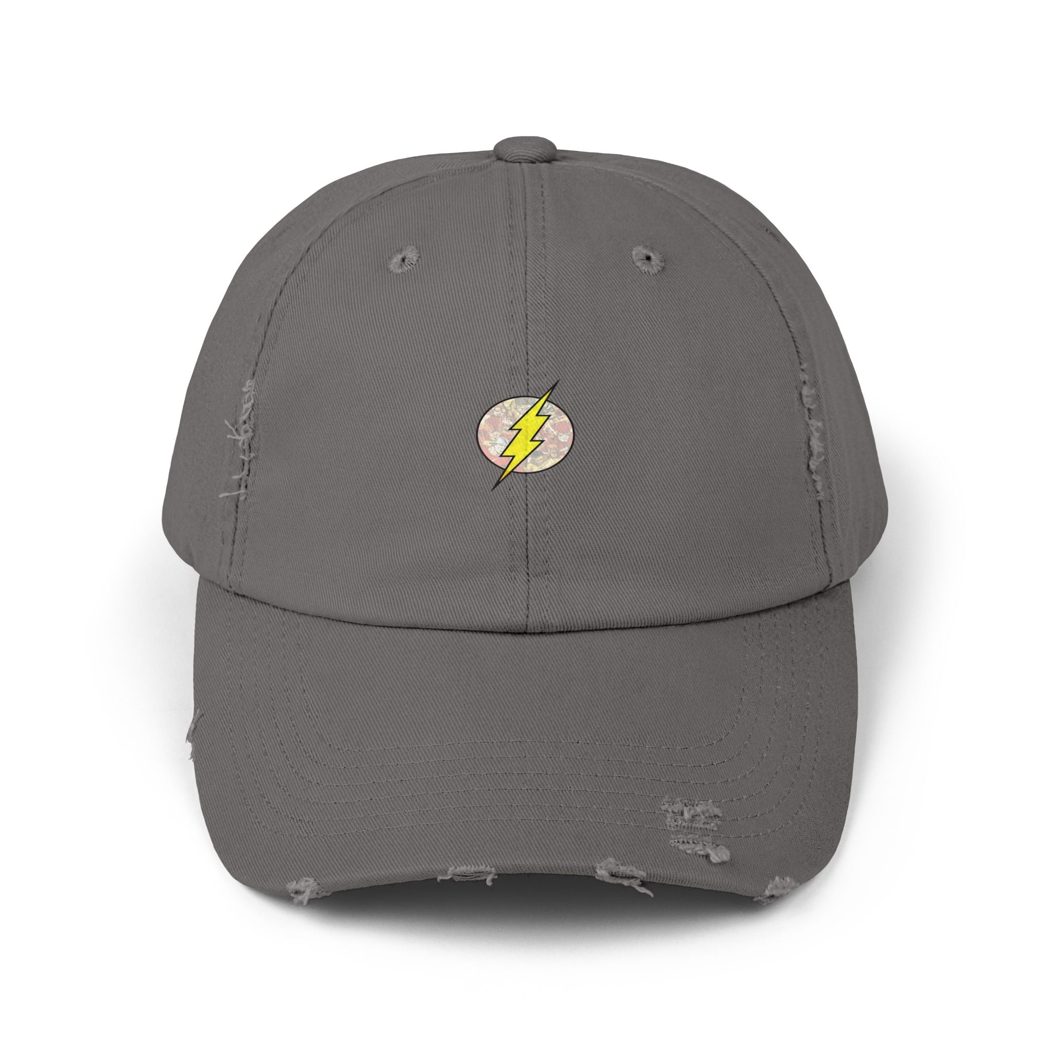 Distressed Cap with Lightning Design - Casual Fashion Essential