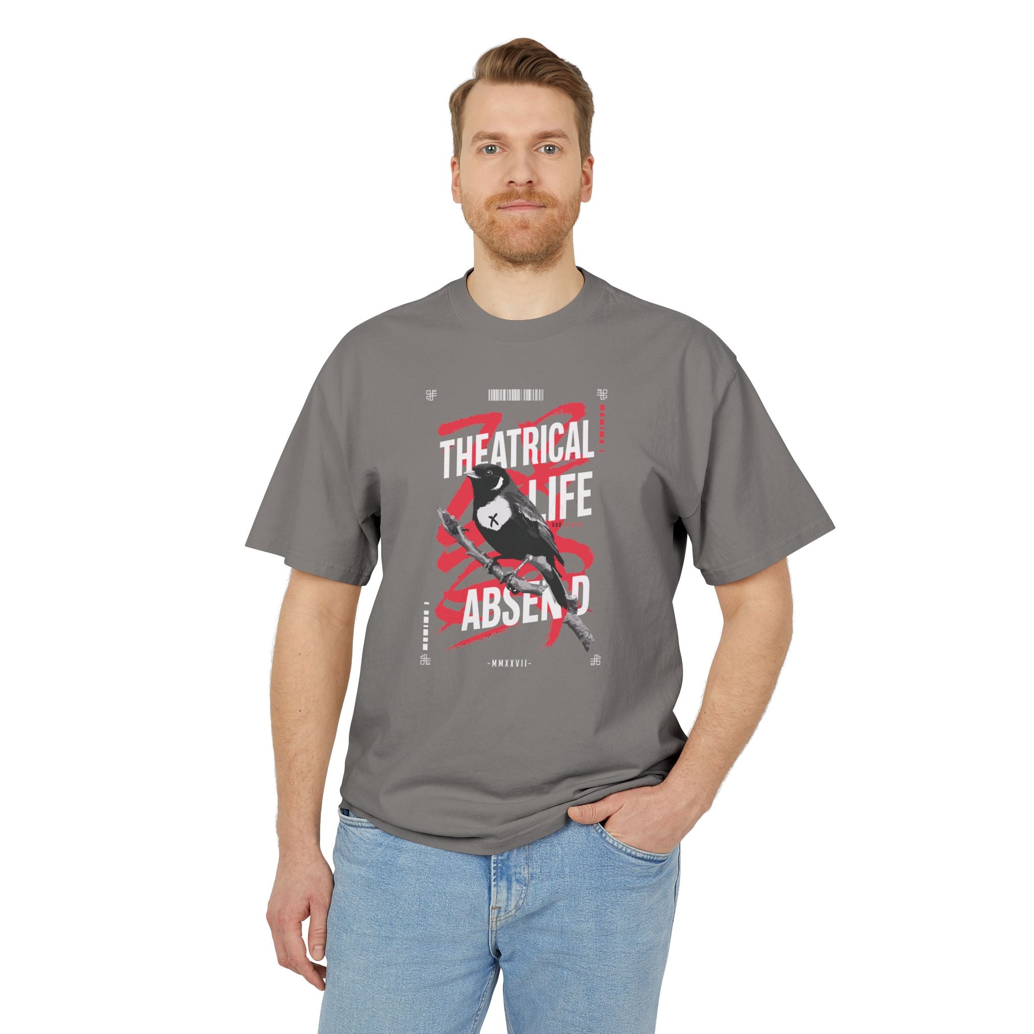Unisex Heavy Faded Tee - Theatrical Life Absence Graphic Shirt