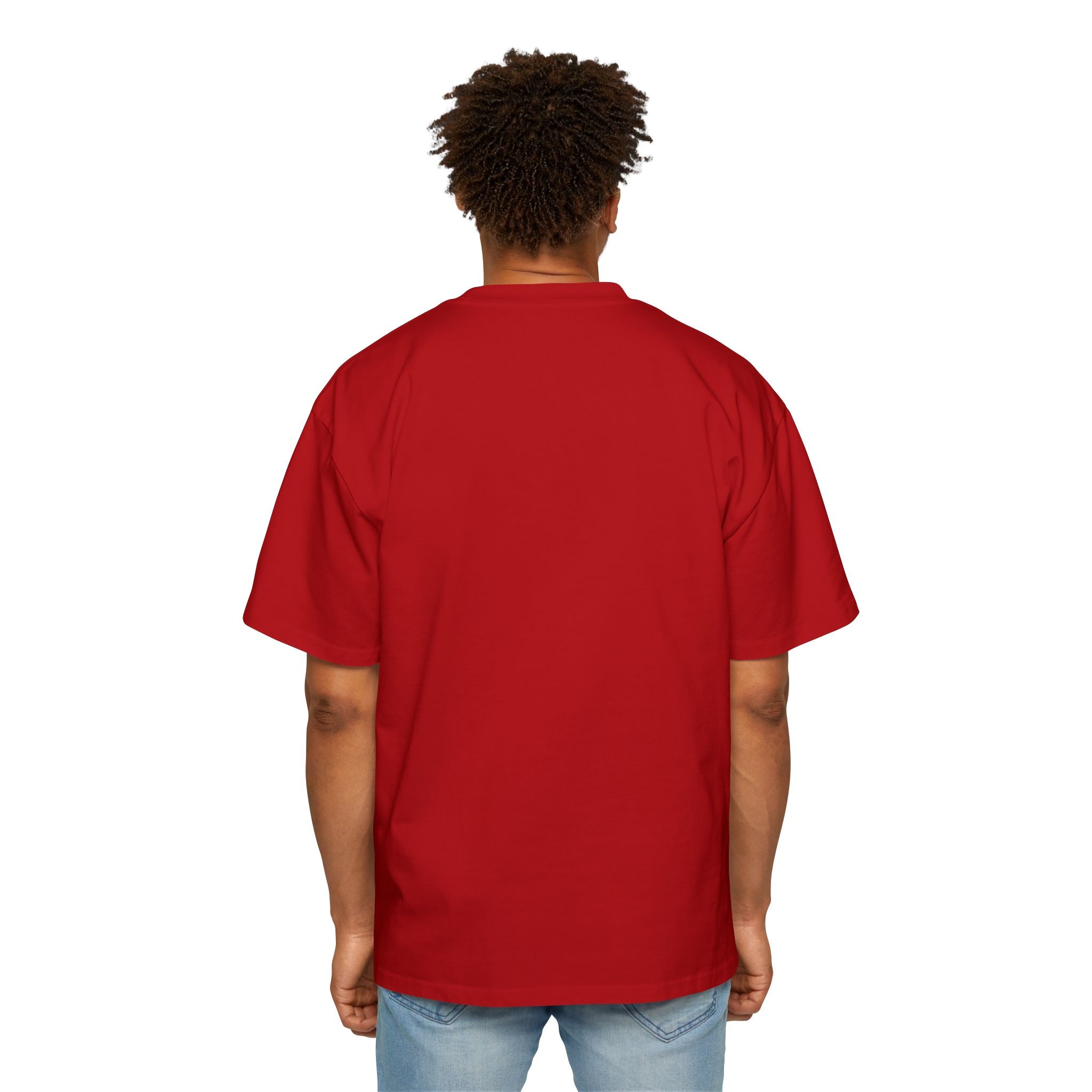 Heavy Oversized Tee - Bold Red Graphic Style