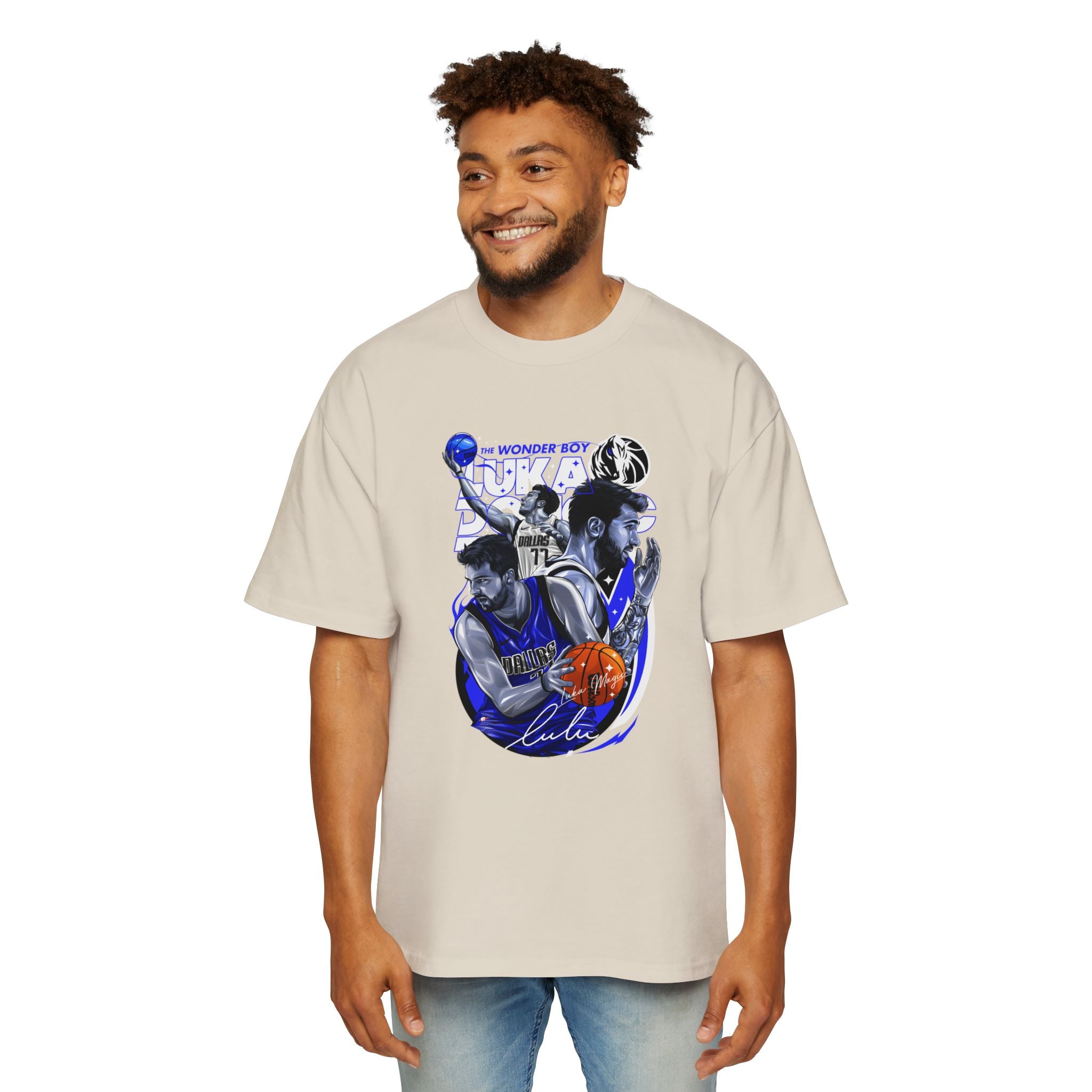 Luka Doncic Graphic Heavy Oversized Tee - Casual Sportswear for Basketball Fans