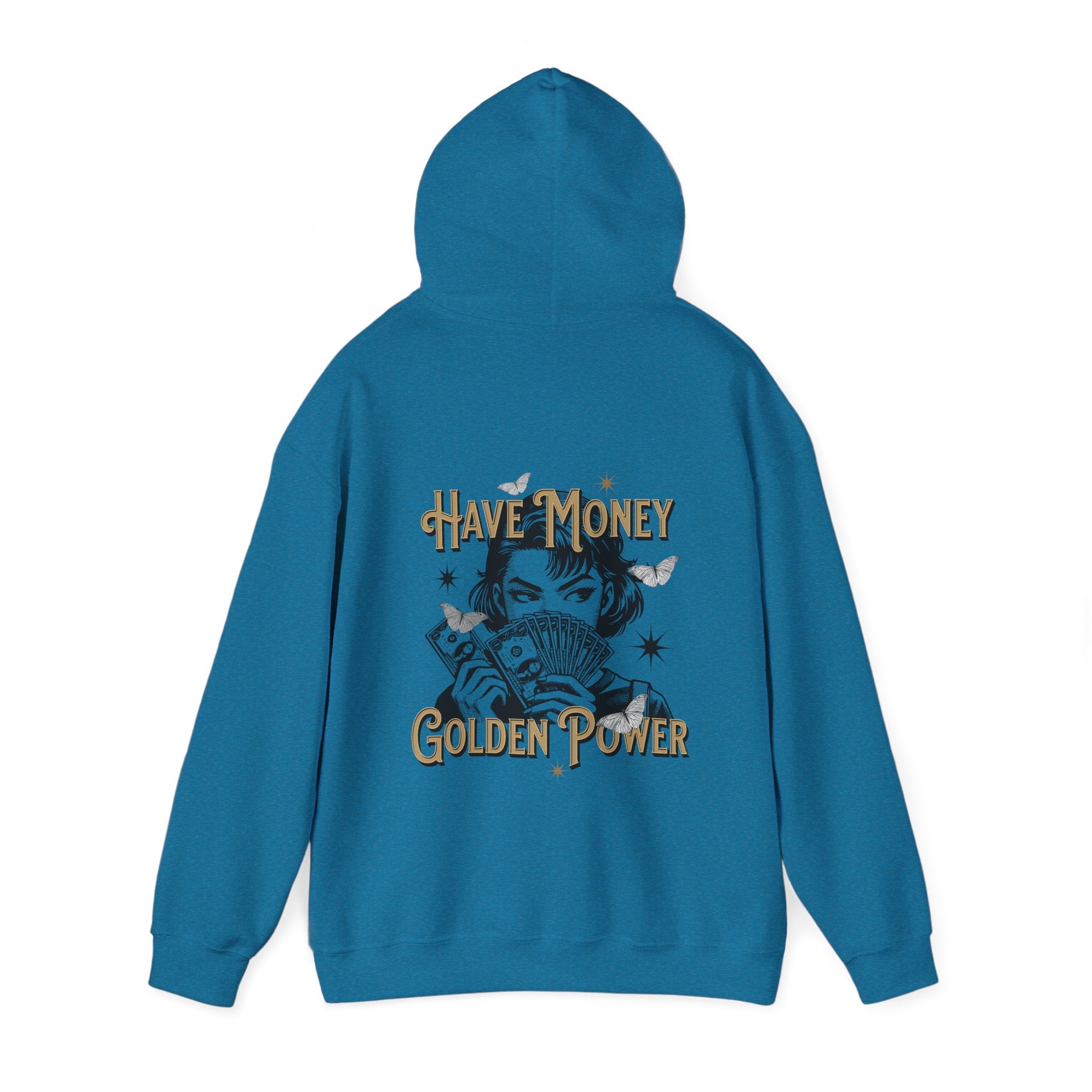 Have Money, Golden Power Graphic Unisex Heavy Blend™ Hooded Sweatshirt -