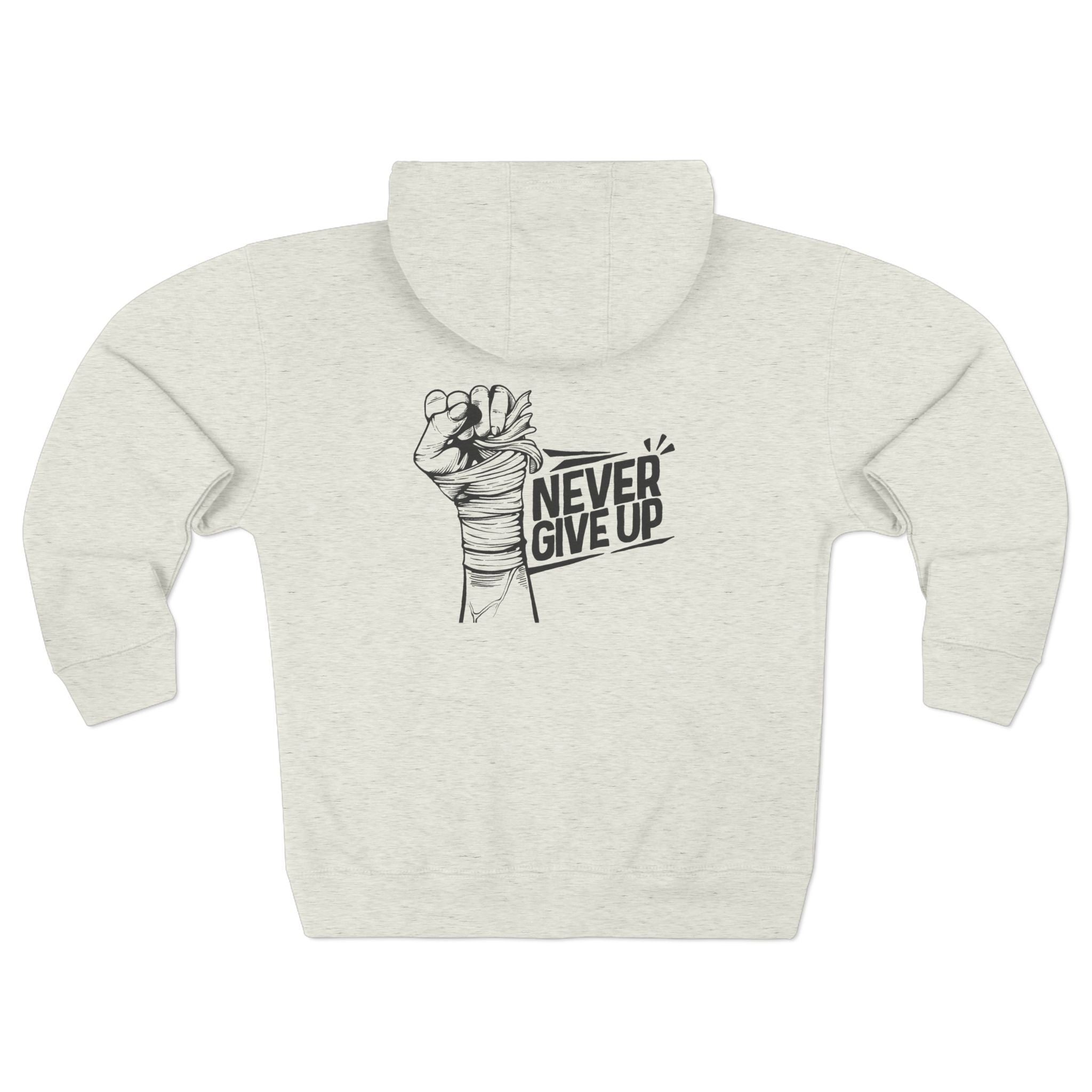 Motivational Unisex Zip Hoodie - "Never Give Up" Inspiration for Every Day