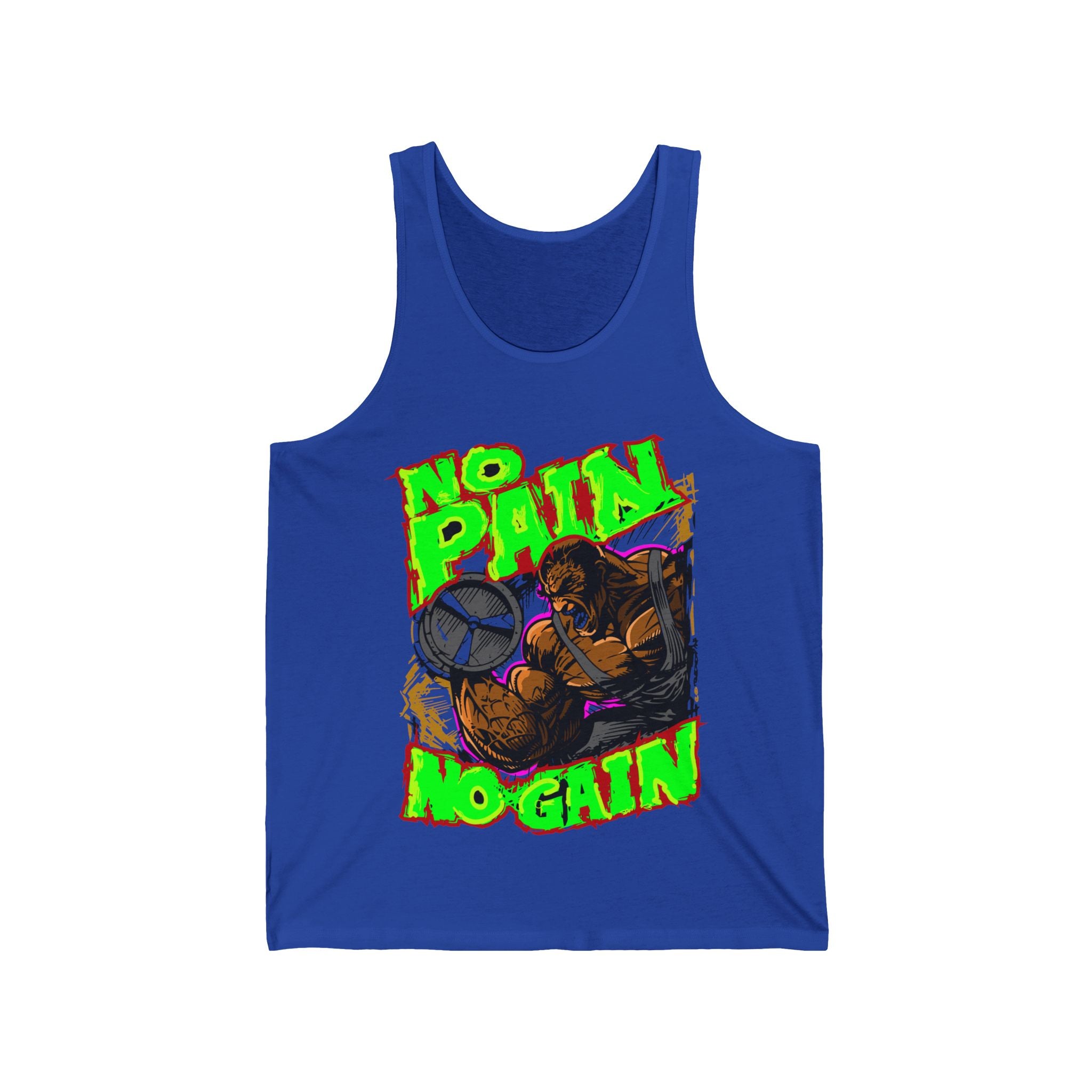 No Pain No Gain Unisex Jersey Tank - Motivational Gym Shirt for Fitness Enthusiasts