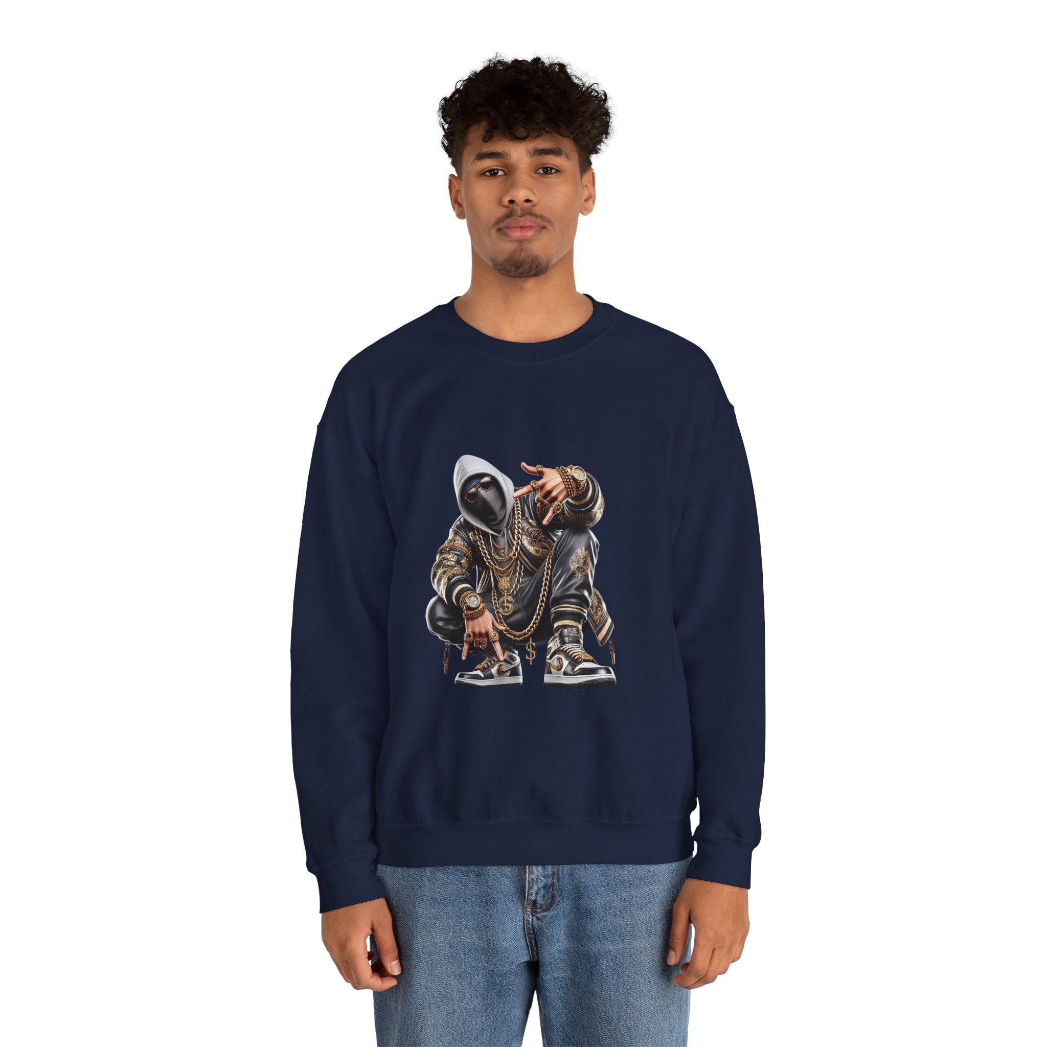 Urban Style Crewneck Sweatshirt - Hip-Hop Inspired Graphic